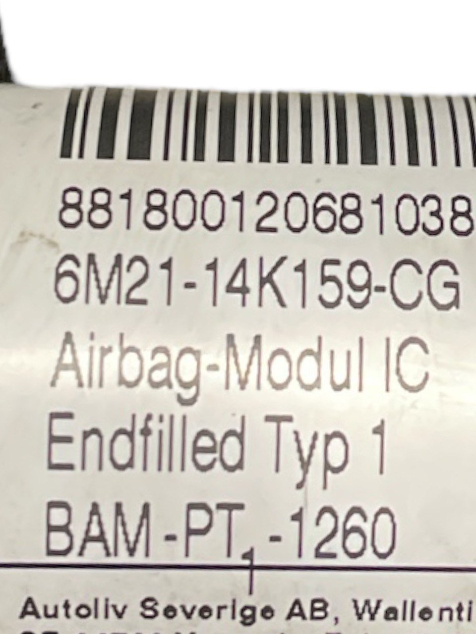 Airbag a Tendina Laterale Destro (Dx) Ford S - Max cod:6M2114K159 (2006 > 2015)