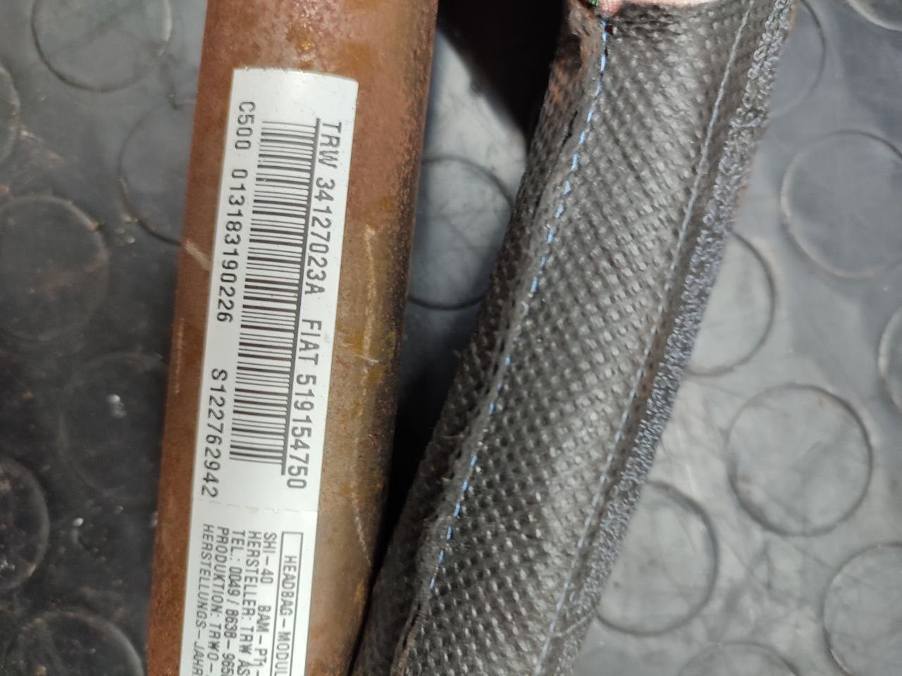 Airbag a Tendina Laterale sinistro FIAT PUNTO EVO III serie '12-'18 cod: 519154740