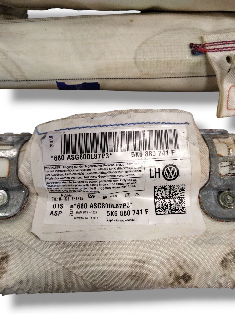 Airbag a Tendina laterale sinistro (sx) Volkswagen Golf VI ( 2008-2012 ) cod.5K6880741F