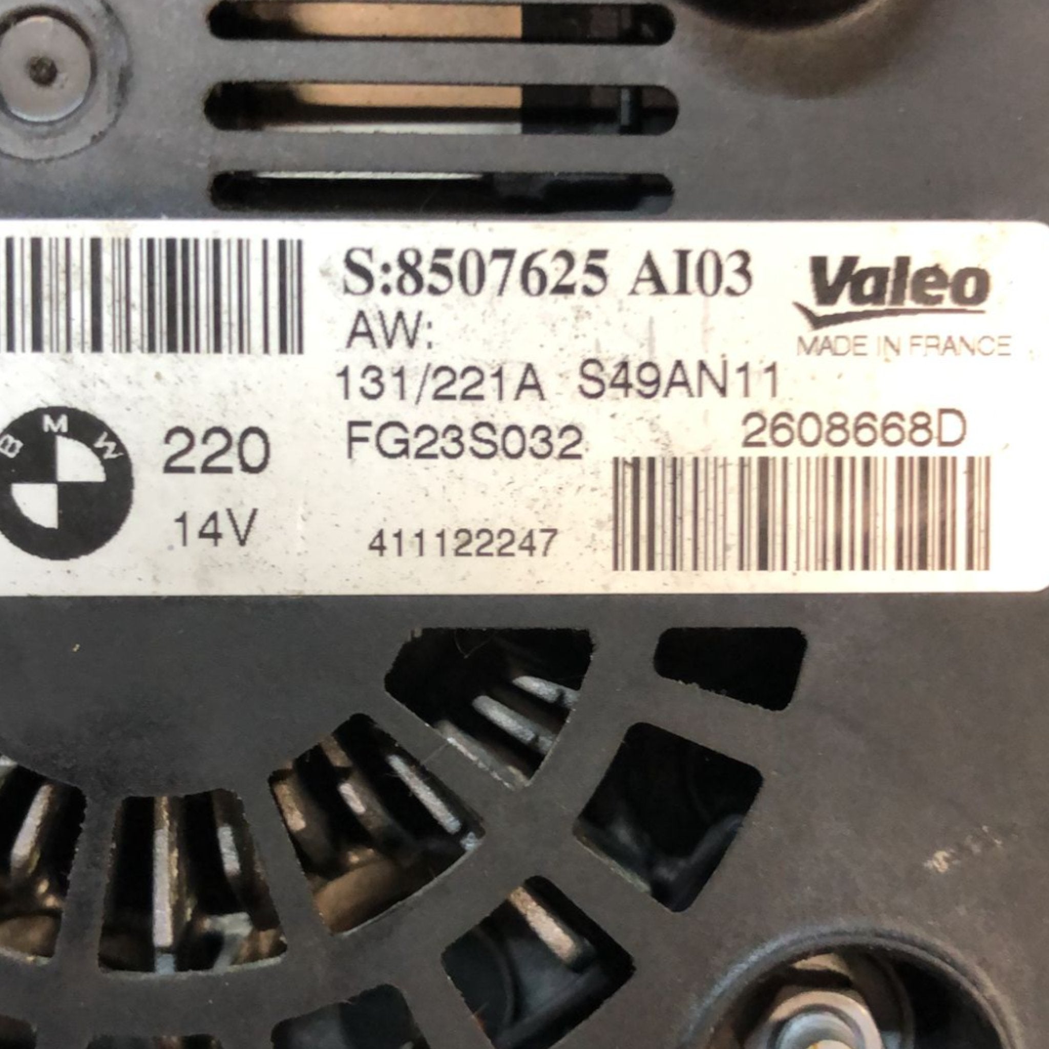 Alternatore Bmw X3 F25 2.0 Diesel (2010 > 2017) cod:2608668D