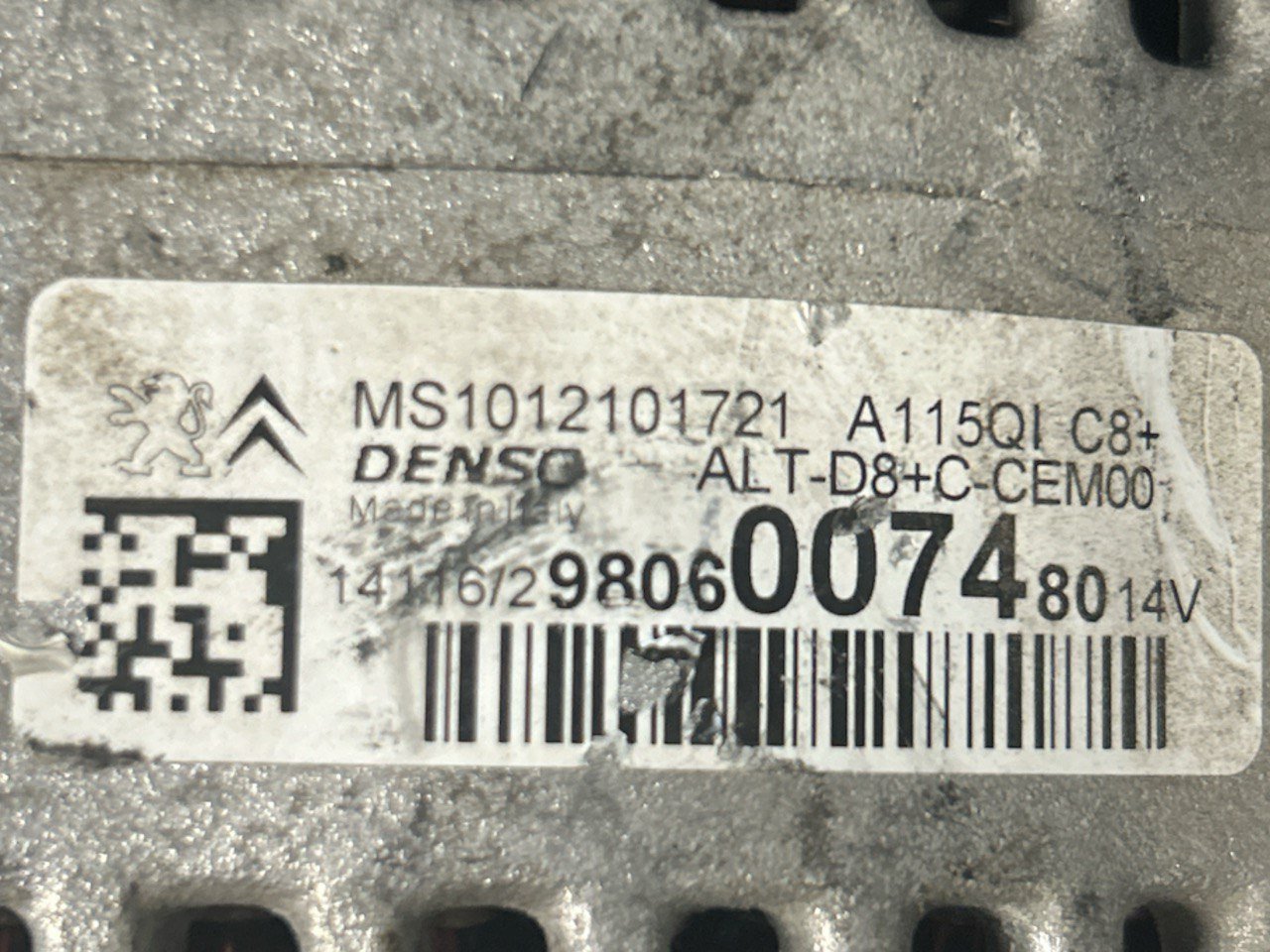 Alternatore Citroen C3 1.2 Benzina (2016 > ) cod . 9806007480