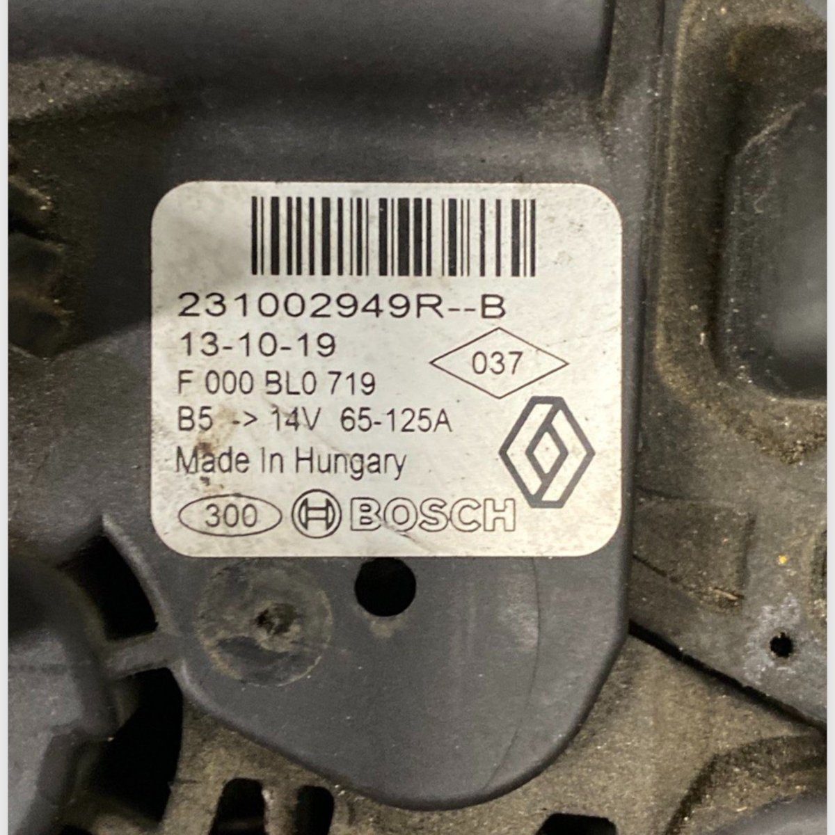 Alternatore dacia dokker 1.5 diesel (2013-2021) Cod: 231002949r