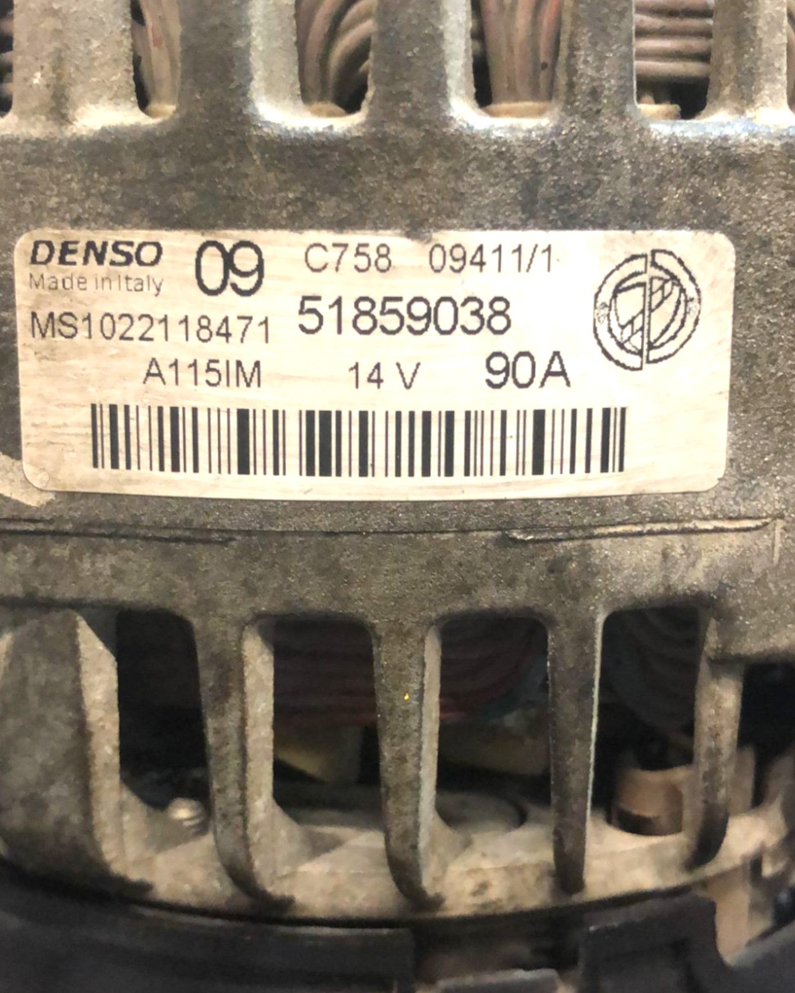 Alternatore Fiat 500 1.2 Benzina (2007 >) cod:51859038