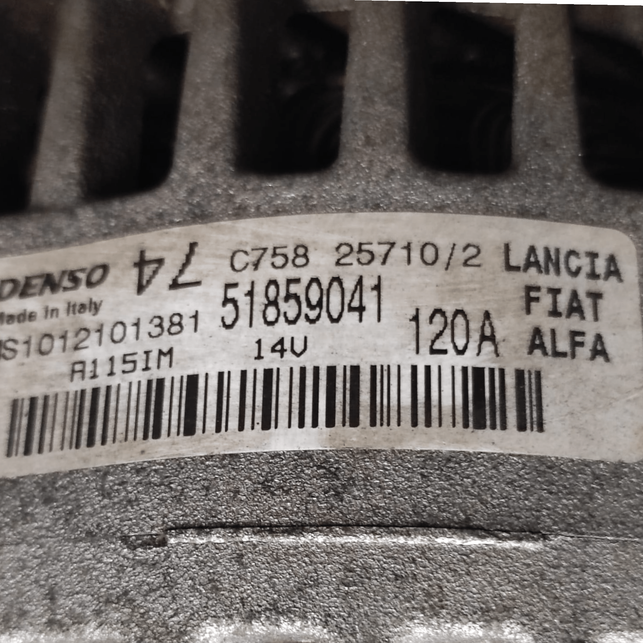 Alternatore Fiat 500 1.2 Benzina COD: 51859041 (2007-2014)