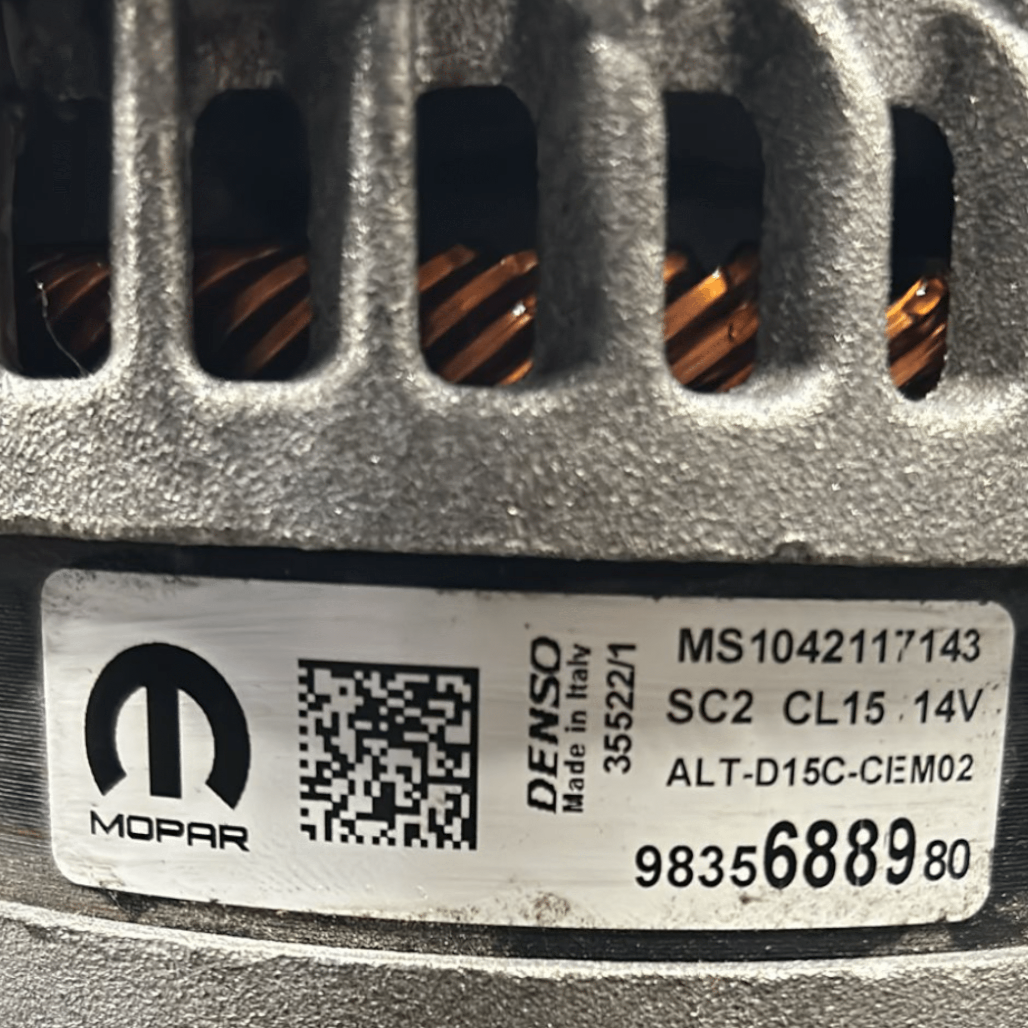 Alternatore Opel Corsa F 1.2 benzina cod:9835688980 (2019 >)