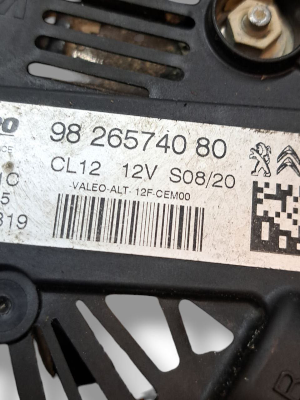 Alternatore Peugeot 208 / C3 / 308 1.2 benzina (2019>) COD:9826574080