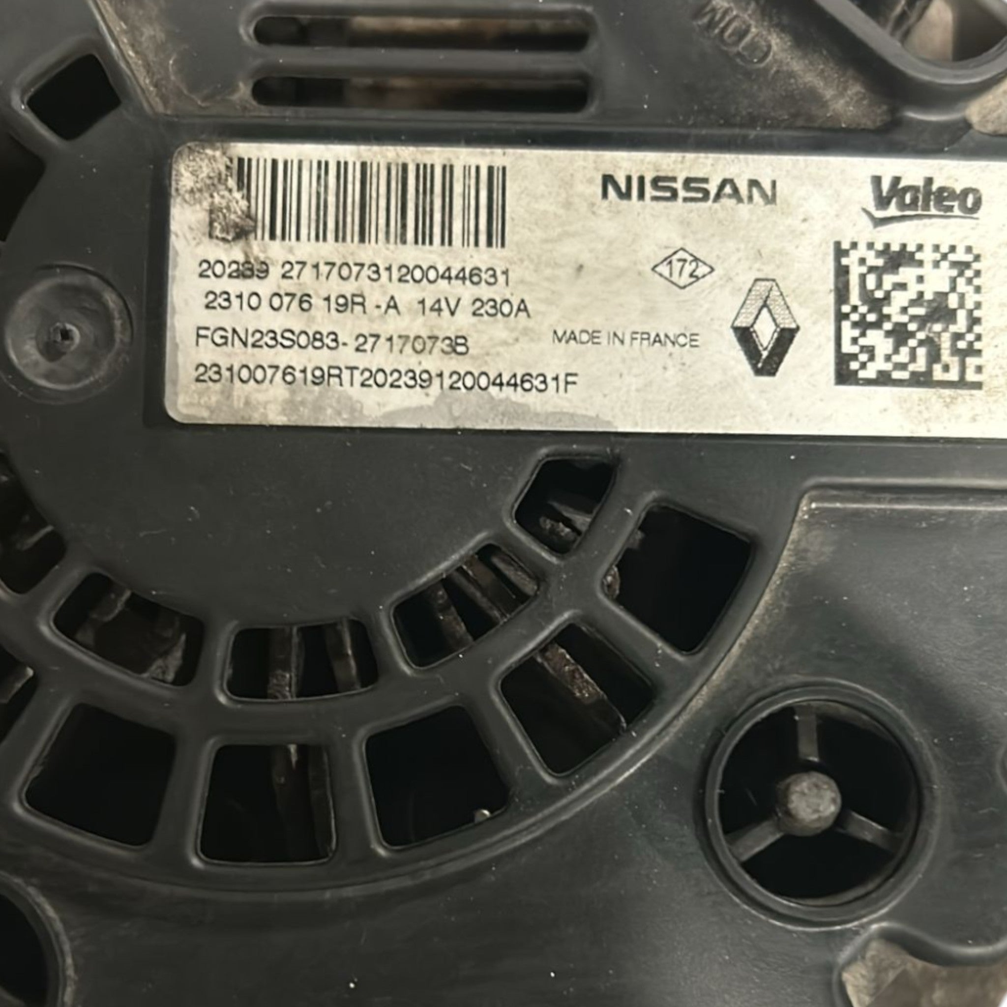 Alternatore Renault Master 2.3 Diesel (2010 > 2024) cod:231007619R