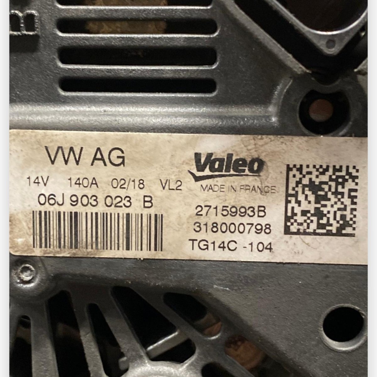 Alternatore Skoda Octavia IV 2.0 Diesel (2019-2023) Cod: 06J903023B