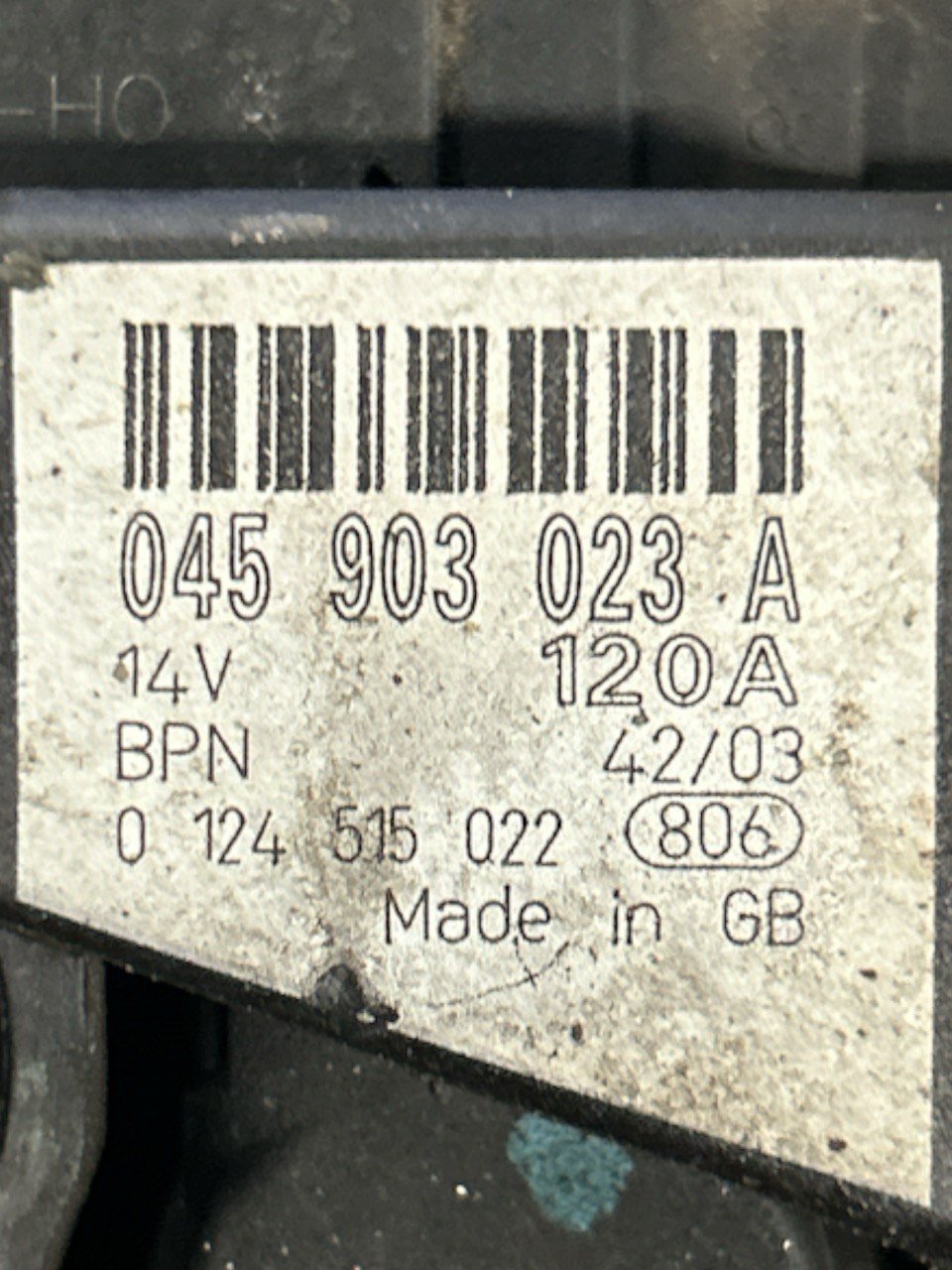 Alternatore Volkswagen Polo (9N) 1.4 Benzina (2001 - 2009) cod . 045903023A