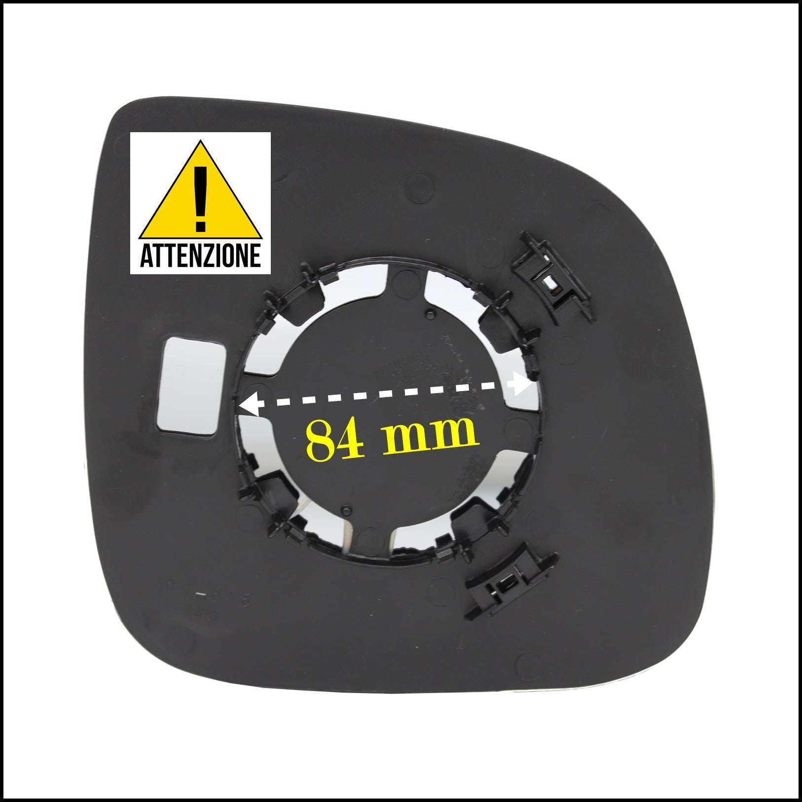 Piastra Retrovisore Termica Attacco Ø 84 Lato Sx-Guidatore Per Volkswagen Transporter T5 solo dal 10/2009> BIBA-RICAMBI