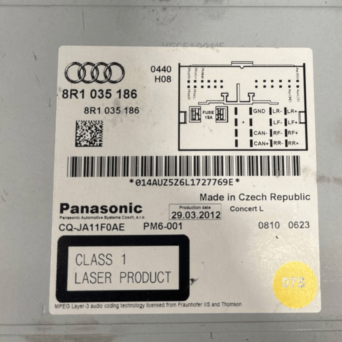 Autoradio / Stereo Audi A4 B8 (2007 al 2016) cod: 8R1035186