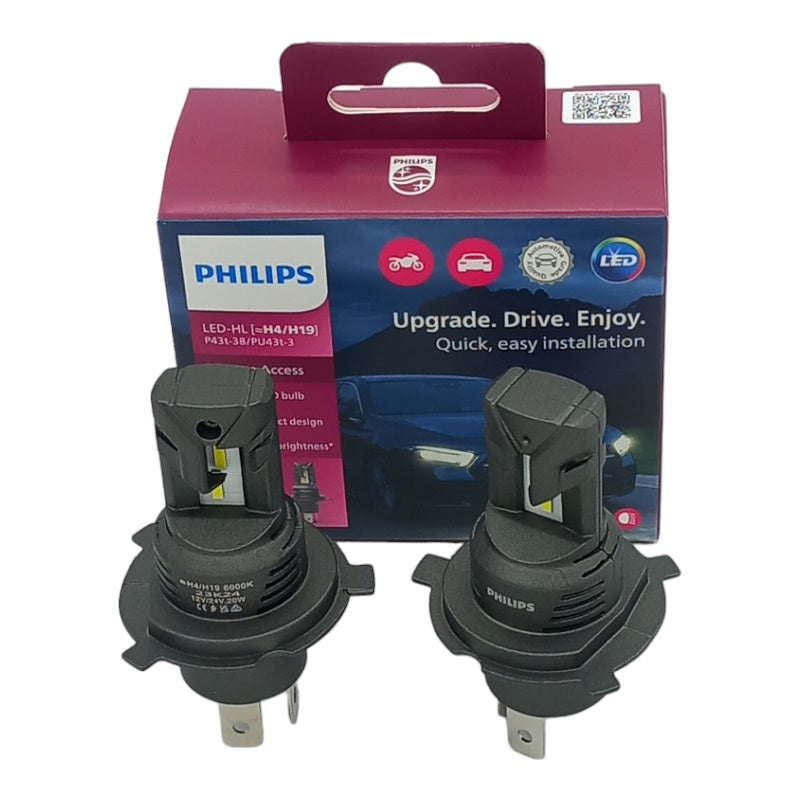 Philips Lampadine H4 Led Compatibile Per Audi 100 C3 (445) dal 1982-1990 BIBA-RICAMBI