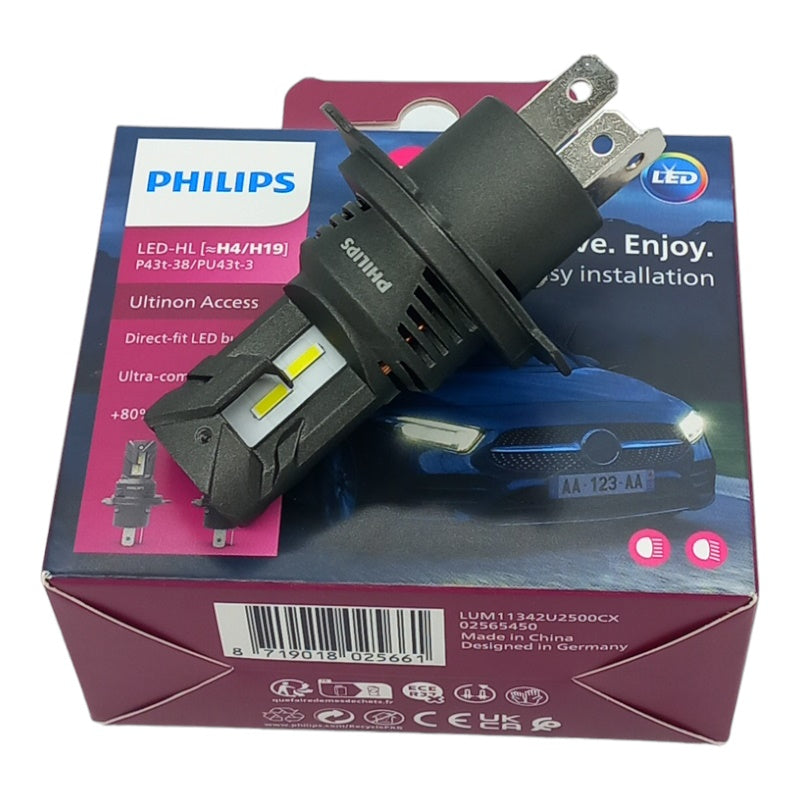 Philips Lampadine H4 Led Compatibile Per Chrysler New Yorker Dal 1993-1998 BIBA-RICAMBI