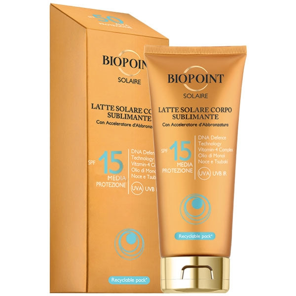 BIOPOINT SOLAIRE LATTE SOLARE CORPO SUBLIMINANTE SPF 15 200 ML