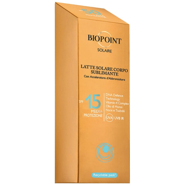 BIOPOINT SOLAIRE LATTE SOLARE CORPO SUBLIMINANTE SPF 15 200 ML