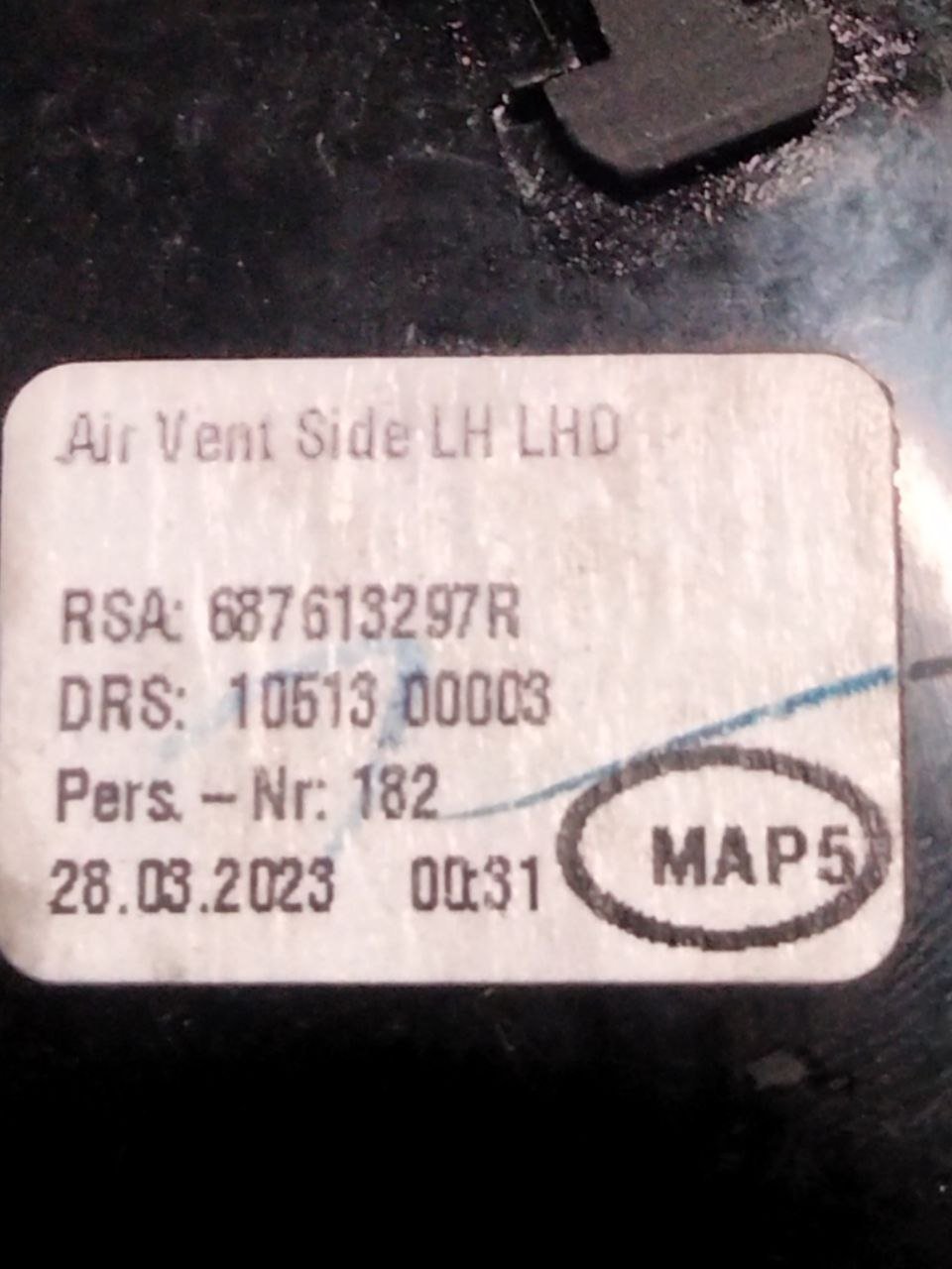 Bocchetta d'aria Cruscotto anteriore sinistro (sx) Renault Clio V (2019>) cod.687613297R