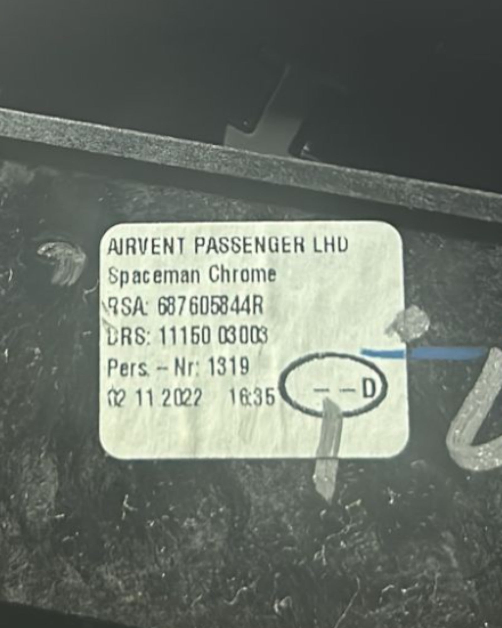 Bocchette Aria Cruscotto Renault Captur II (2019 > ) cod.687605844R