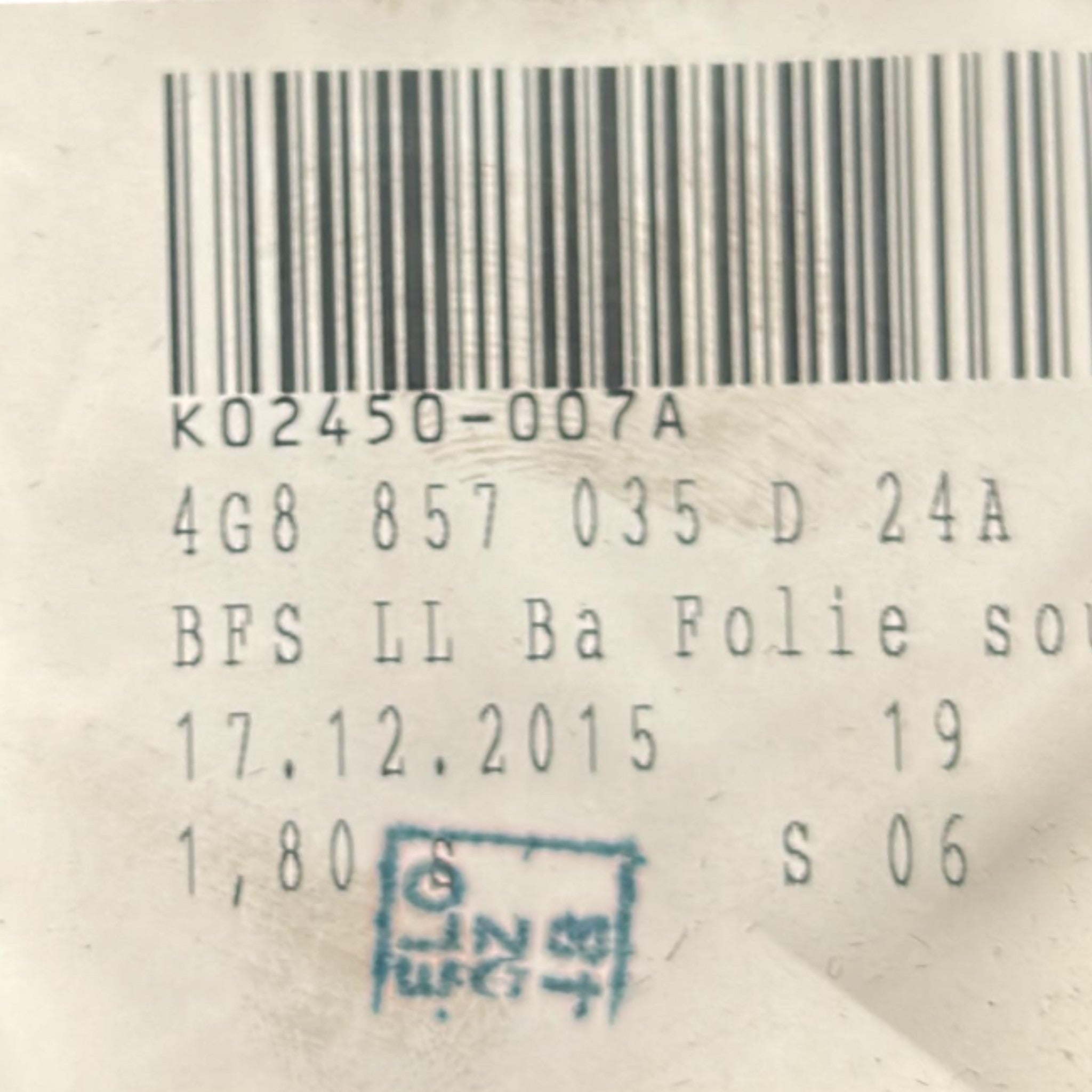 Cassetto / Vano Portaoggetti Audi A6 (C7) (4G) Avant cod.4G8857035D (2011 > 2018)