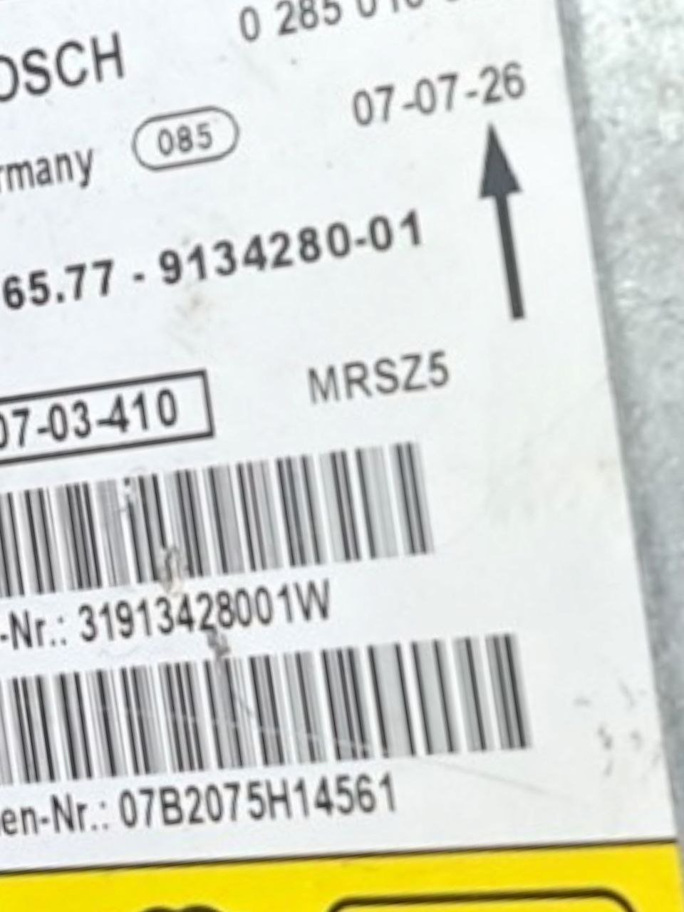 Centralina Airbag Bmw Serie 3 E90 (2005-2011) COD:9134280-01