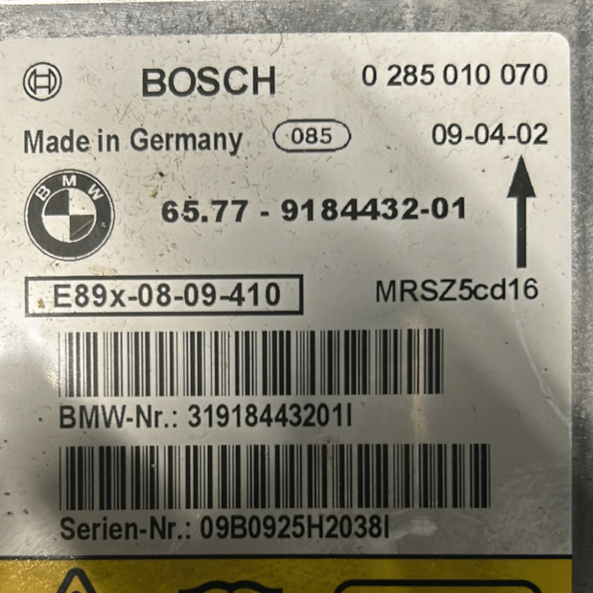 Centralina Airbag Bmw Serie 3 E92 (2005 > 2013) cod:65.77-9184432-01