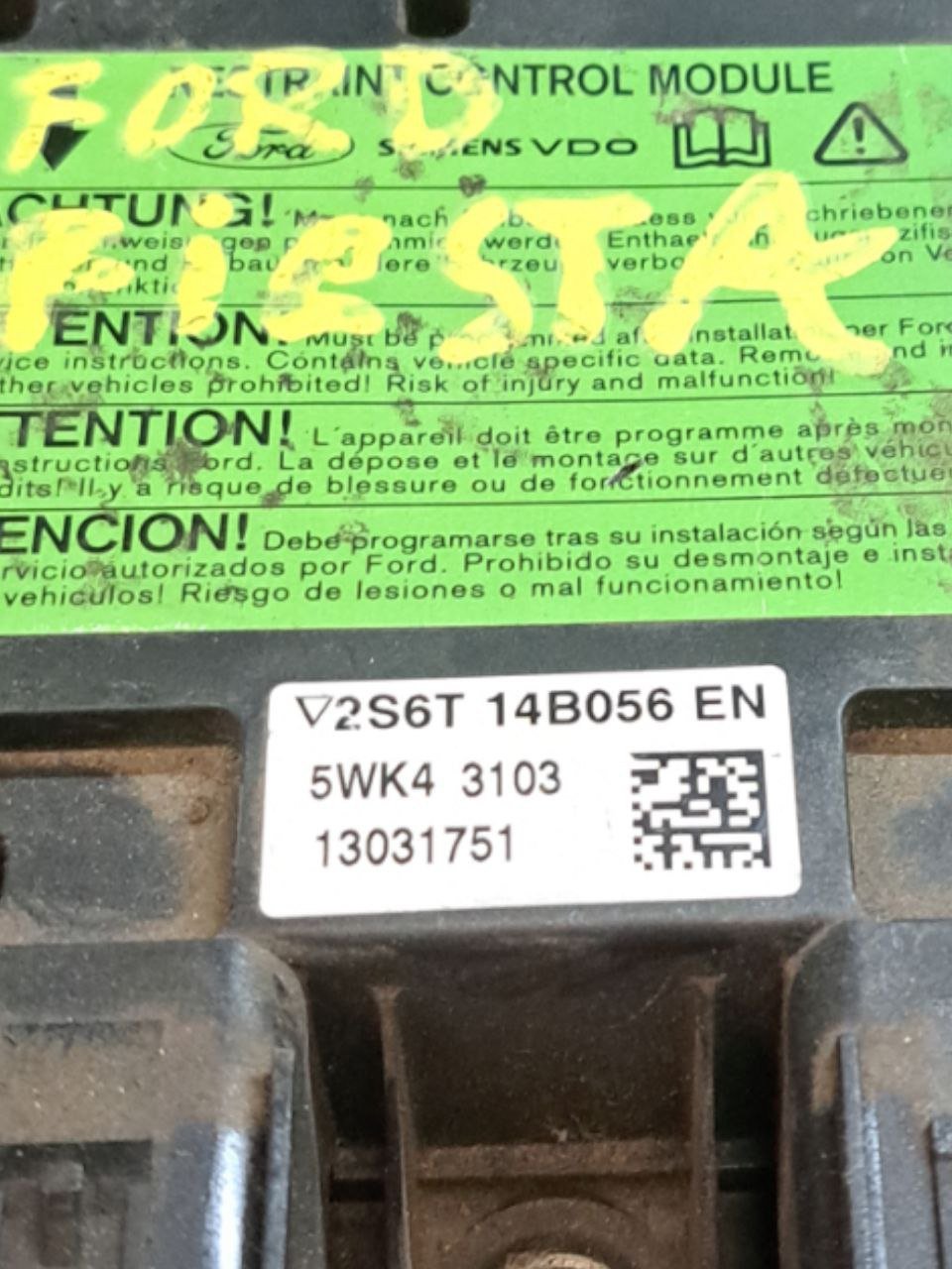 Centralina airbag Ford Fiesta mk5 (2002-2008) COD:2S6T-14B056-EN