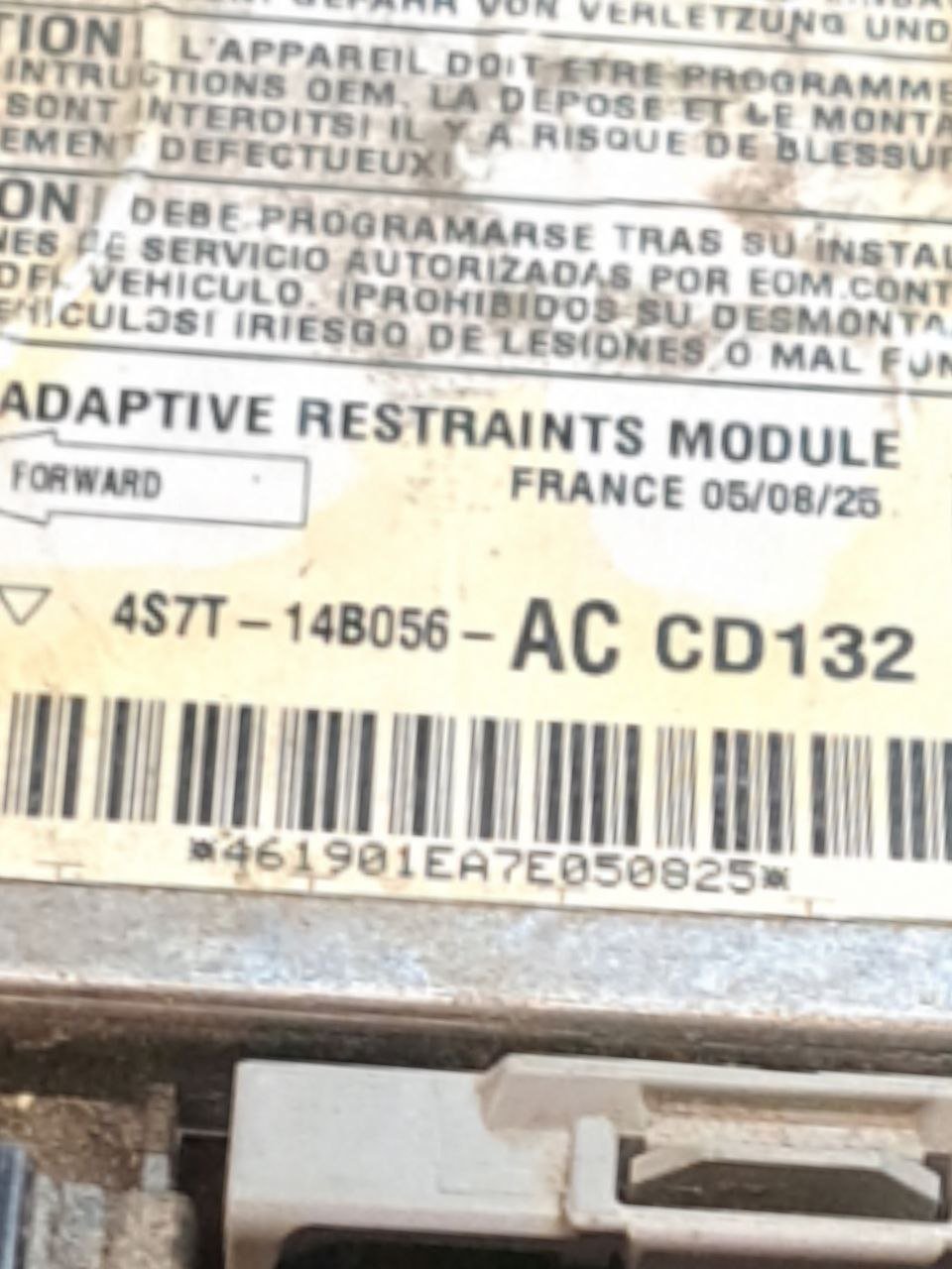 Centralina airbag Ford Mondeo (2005) COD:4S7T-14B056-AC