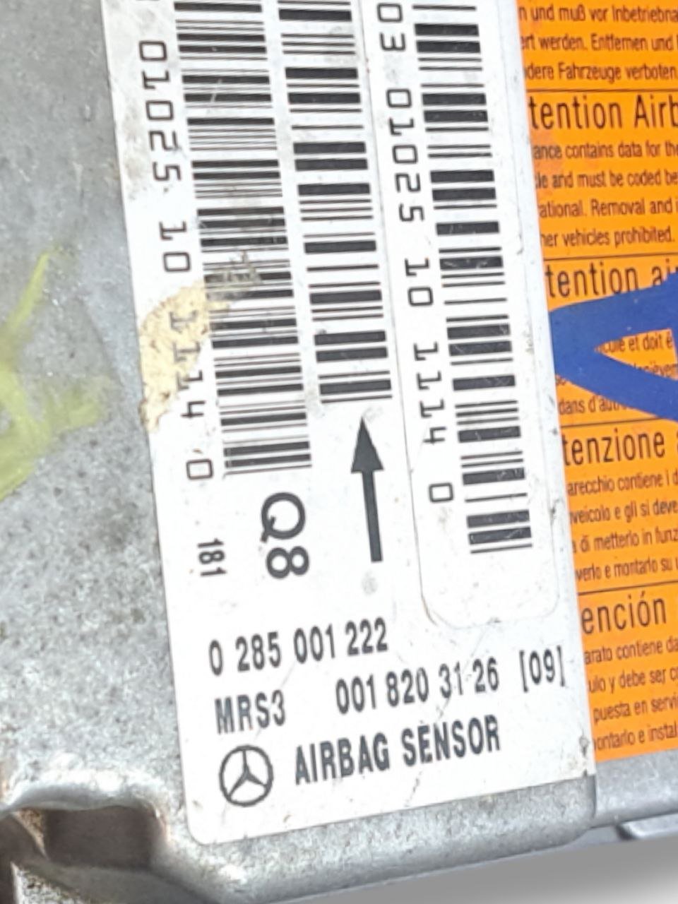 Centralina Airbag Mercedes-Benz Classe A w168 ( 1997- 2004) COD:0018203126