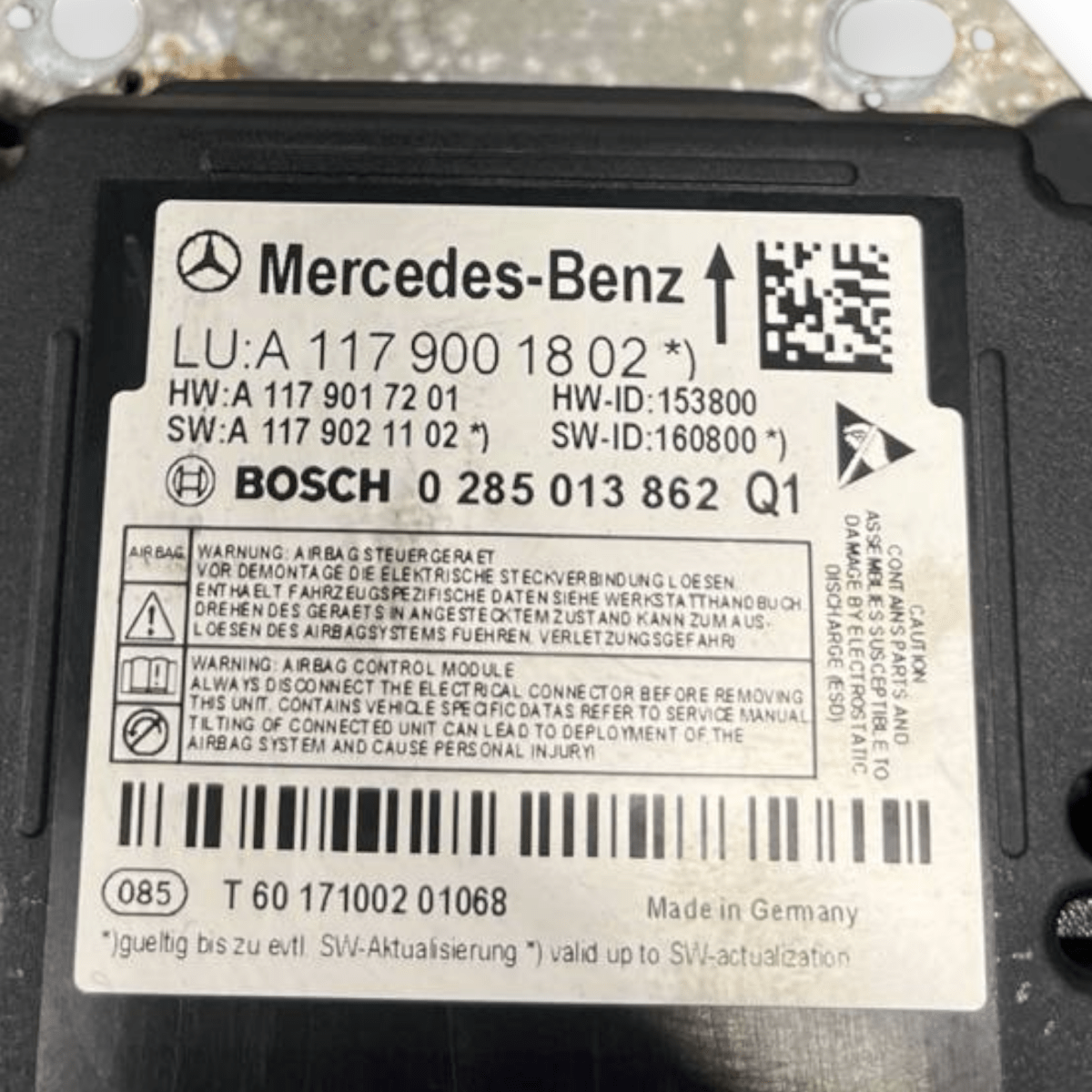 Centralina Airbag Mercedes - Benz Classe A W176 (2012 al 2018) cod: A1179001802