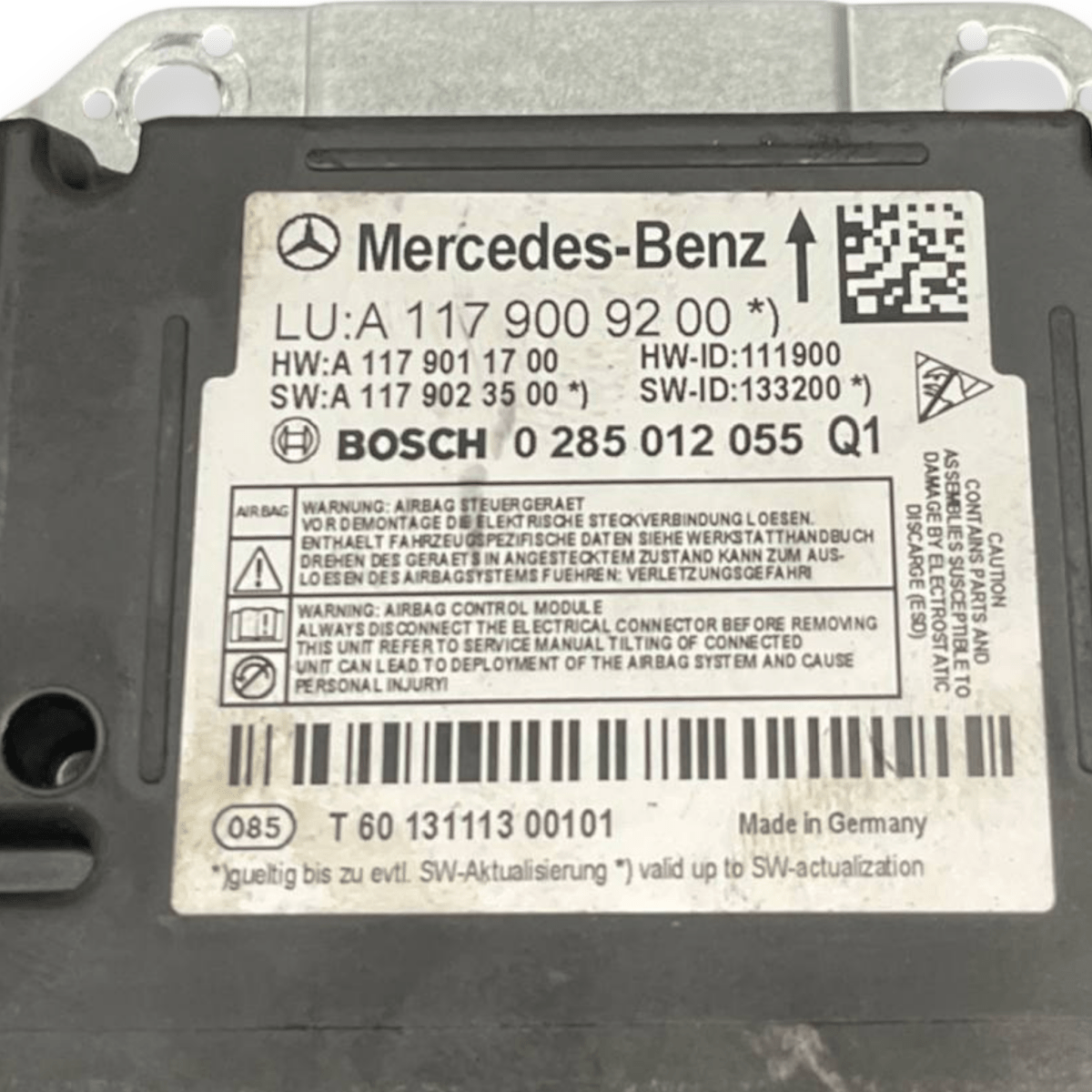 Centralina Airbag Mercedes - Benz Classe A W176 (2012 al 2018) cod: A1179009200