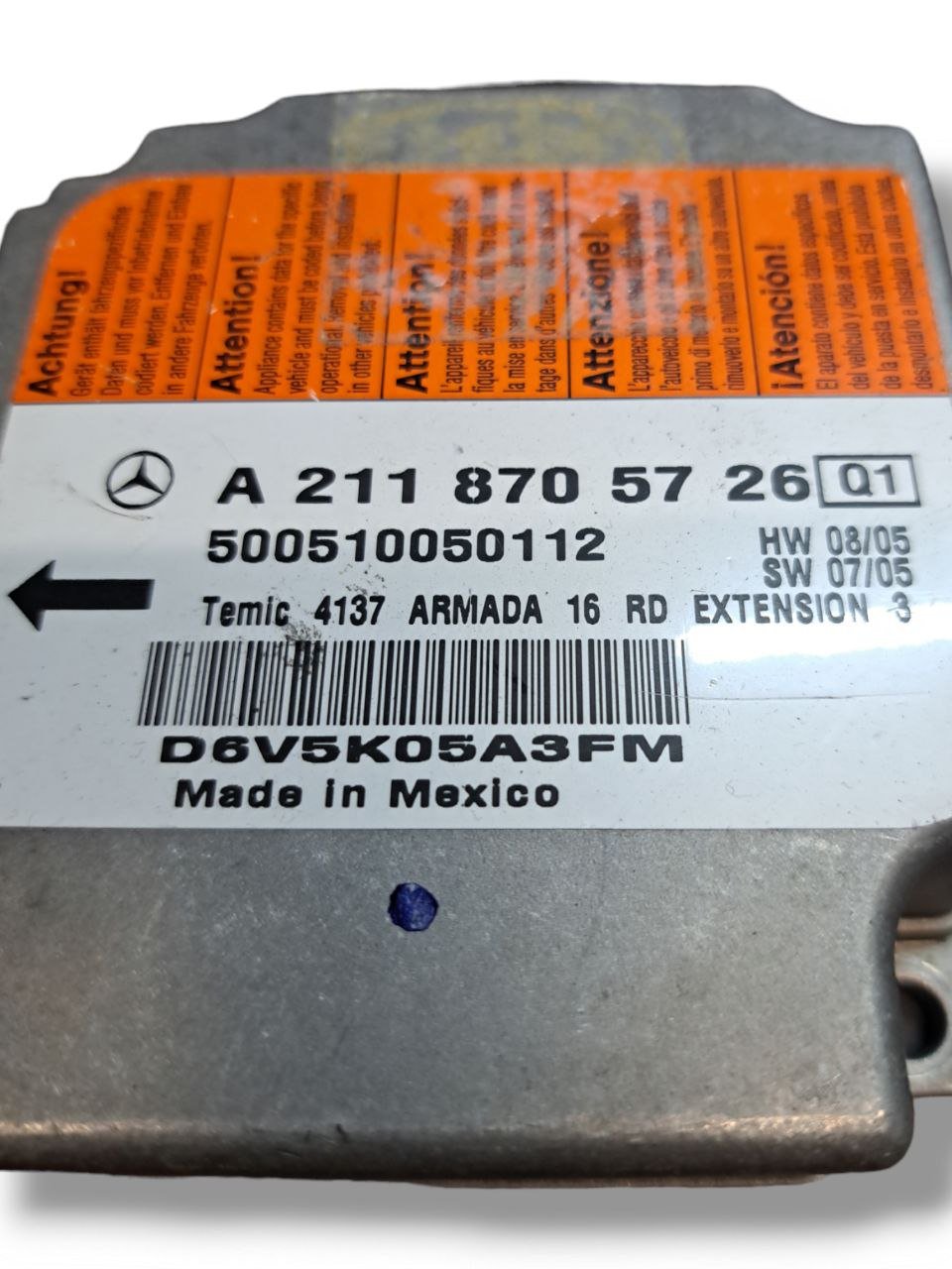 Centralina Airbag Mercedes CLS W219 (2004-2010) COD:A2118705726