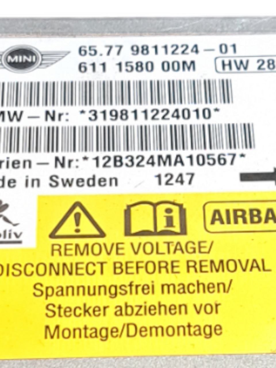 Centralina airbag Mini Countryman R60 (2009-2015) COD:65779811224