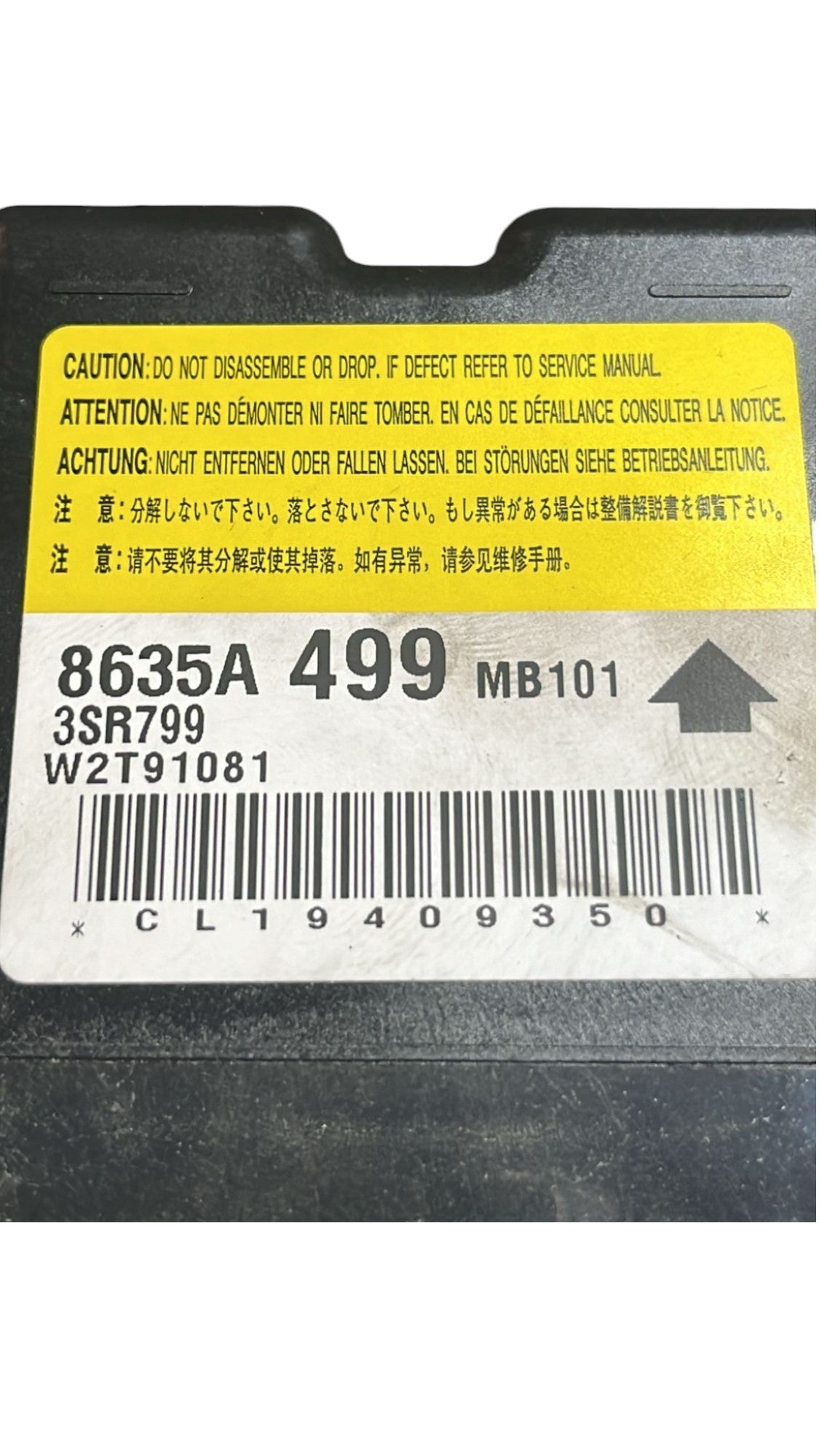 Centralina airbag Mitsubishi Space Star (2012->) cod.8635A499
