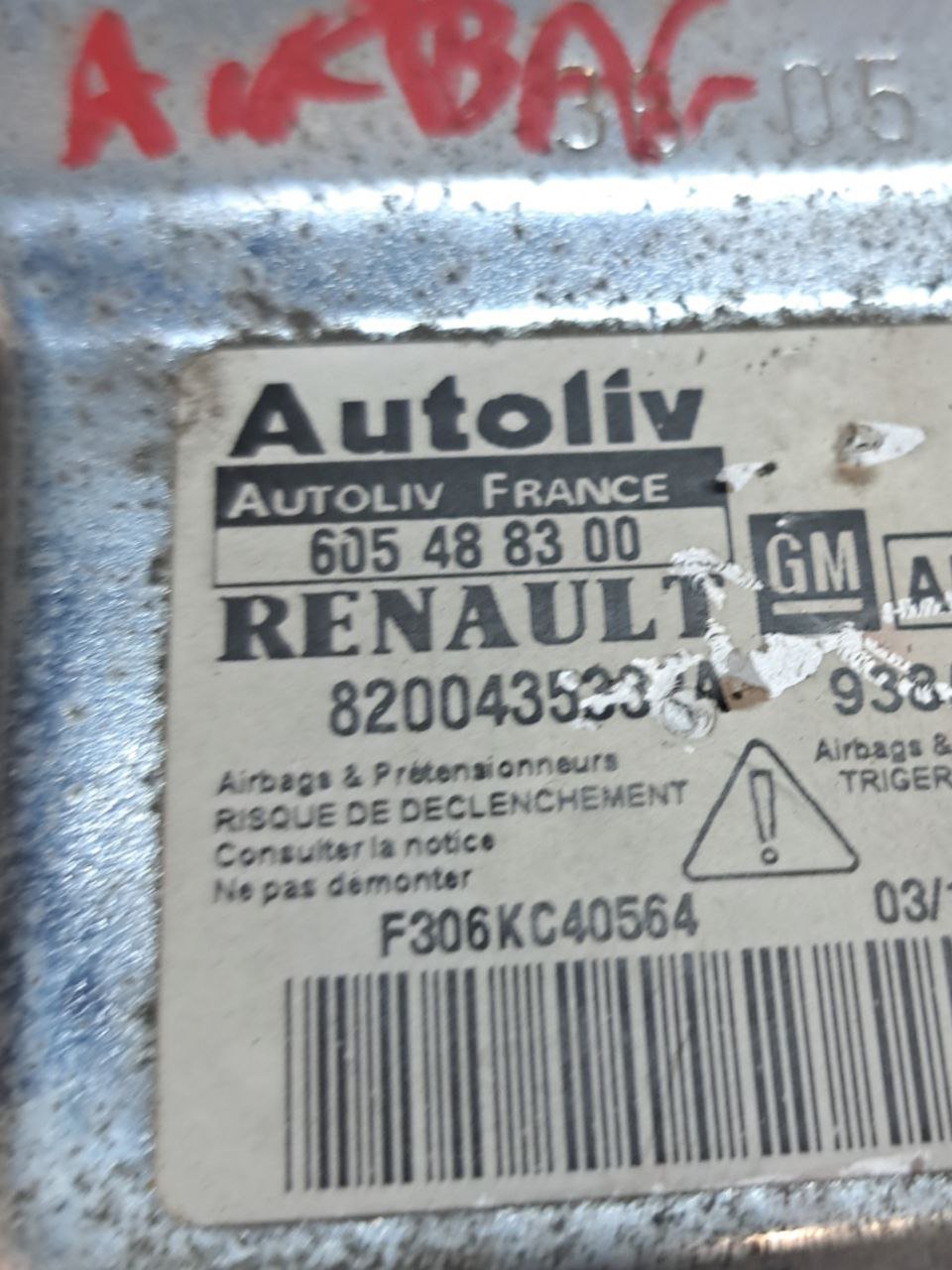 Centralina airbag Opel Vivaro (2006-2014) COD:8200435339A-605488300