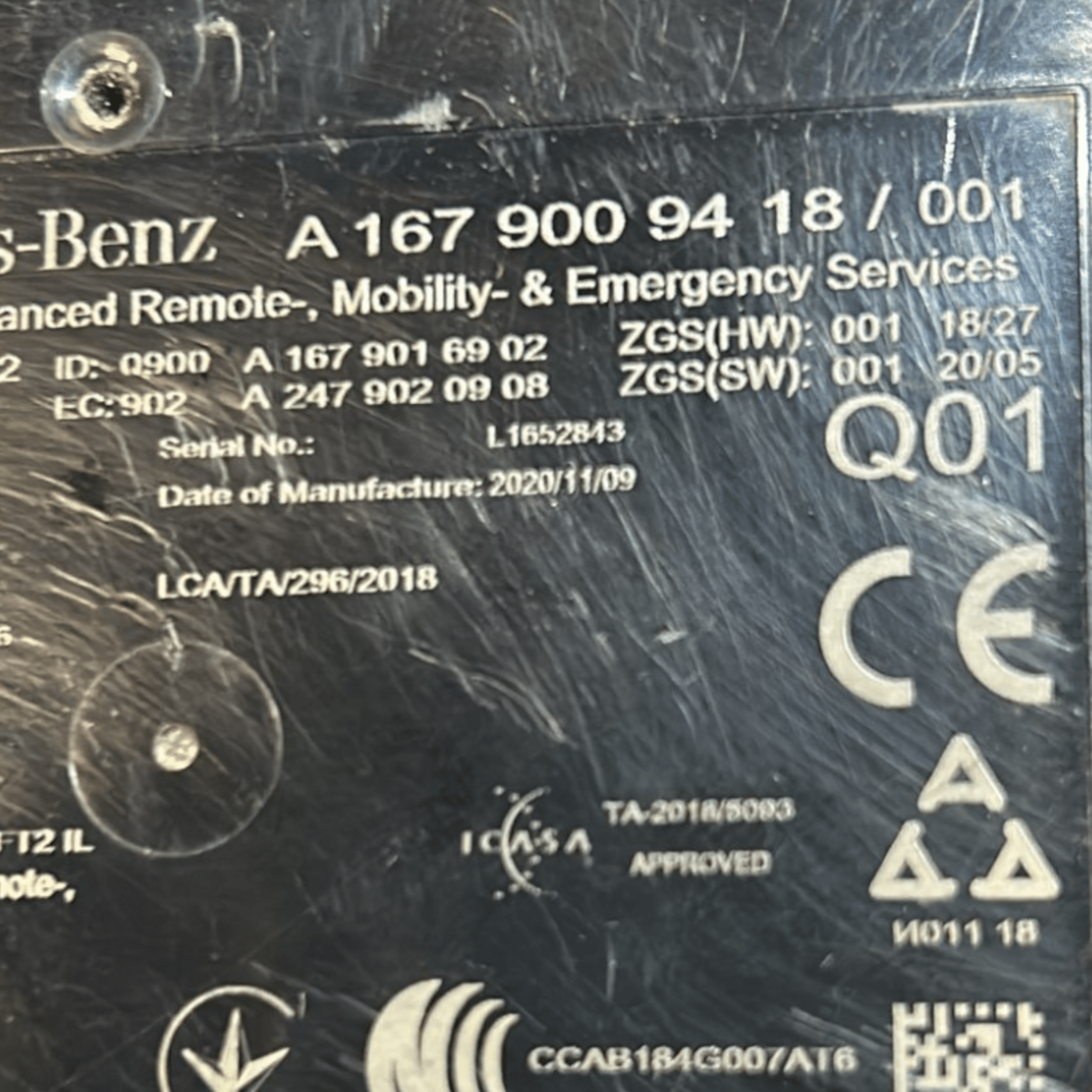 Centralina Autoradio Mercedes Benz Classe C W205 (2014 > 2021) cod:A1679009418