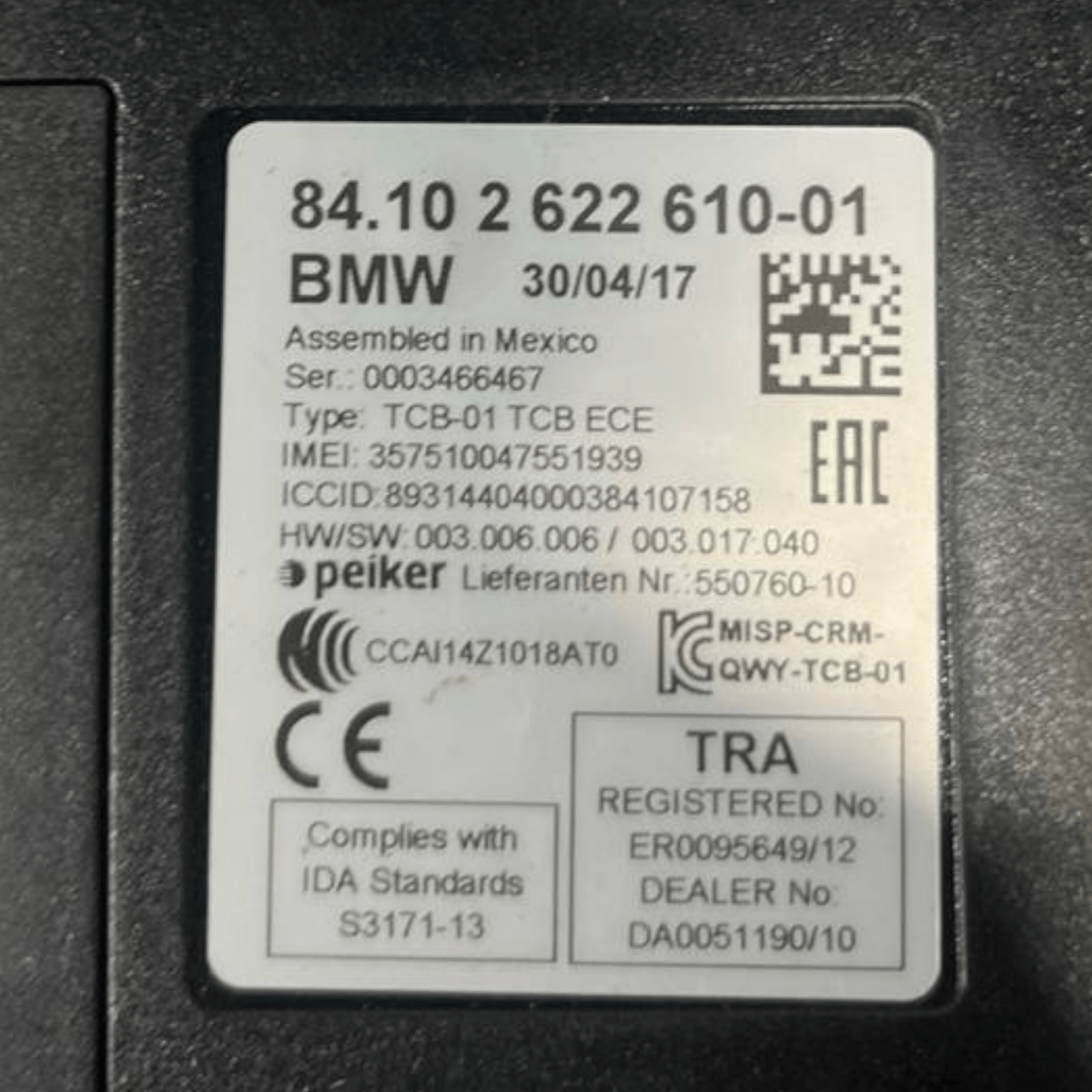 Centralina Bluetooth Bmw Serie 1 F20 (2011 al 2019) cod: 84102622610-01