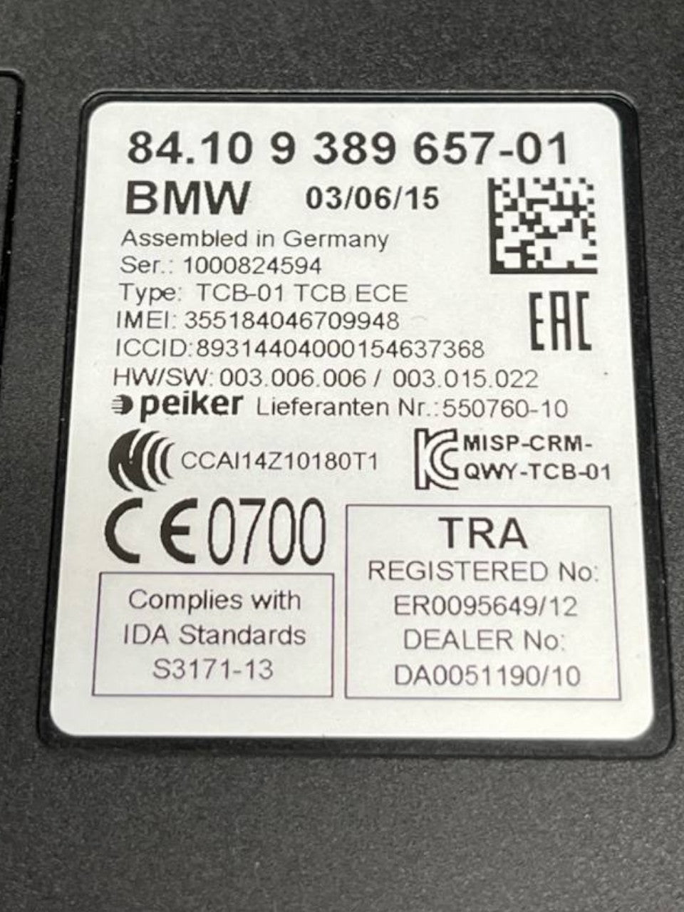 Centralina Bluetooth BMW Serie 3 F30 / F31 (2013-2019) cod.938965701