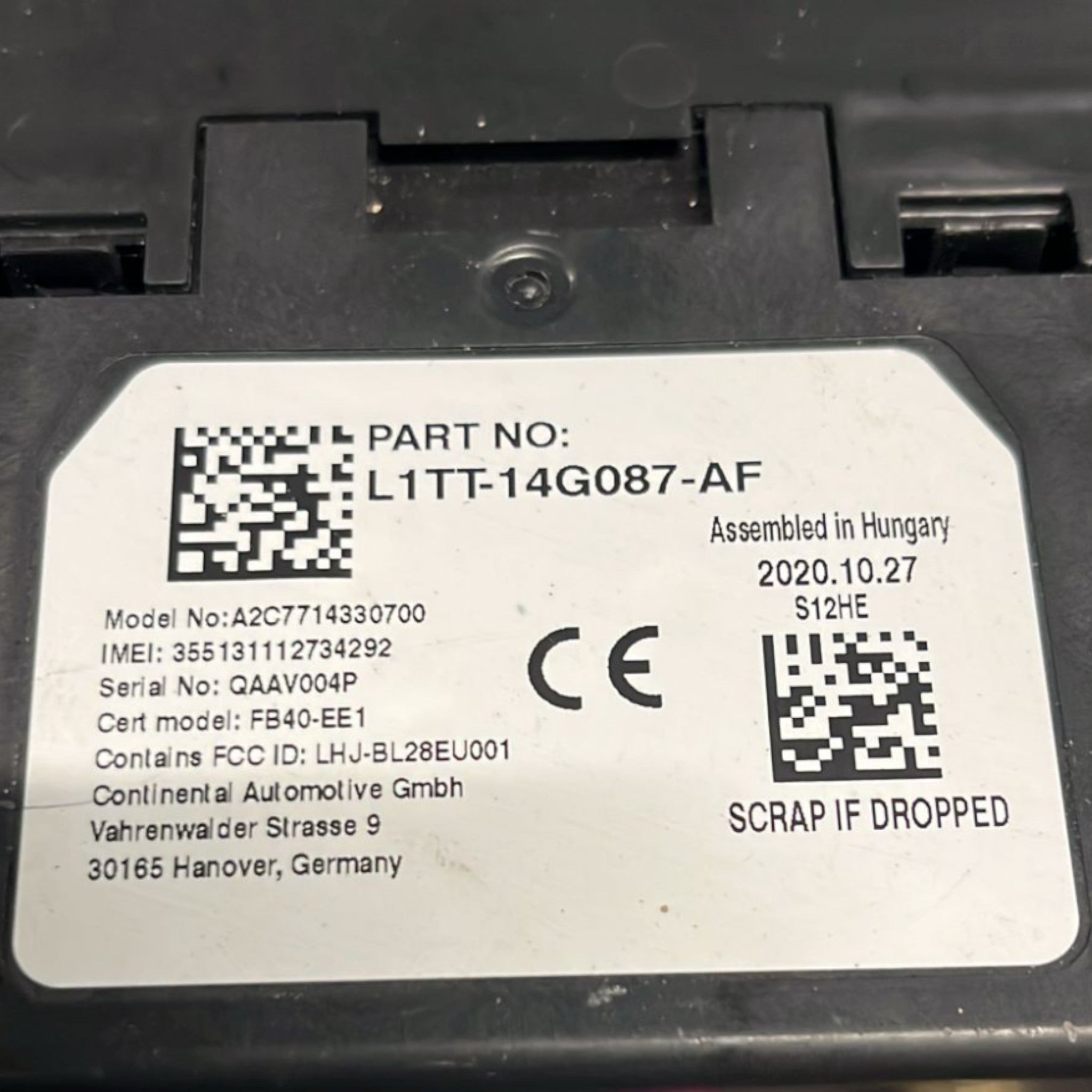 Centralina Bluetooth Ford Puma cod:L1TT-14G087-AF (2019 >)
