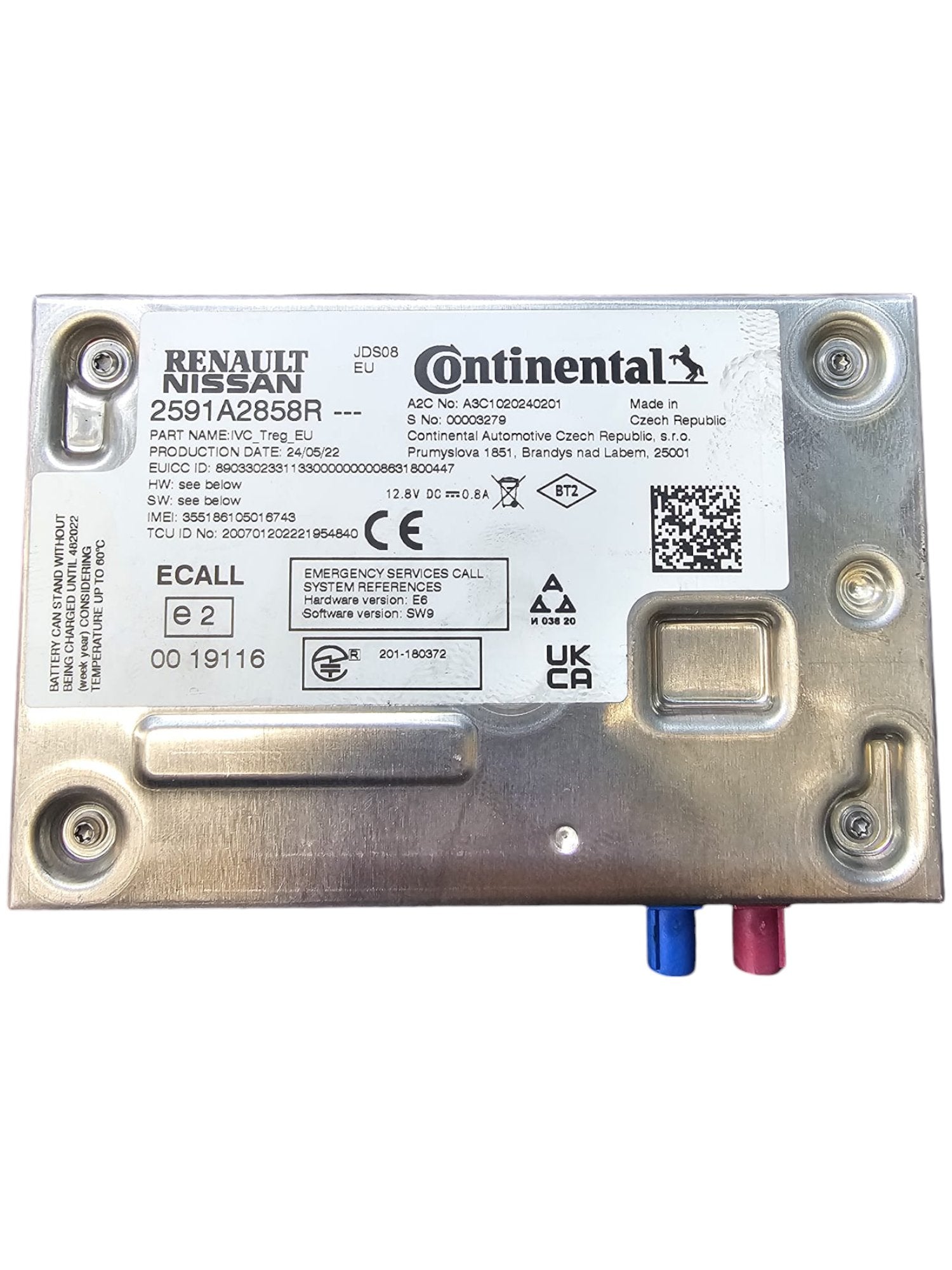 Centralina Bluetooth / GPS Renault Captur II (2019->) Cod:2591A2858R