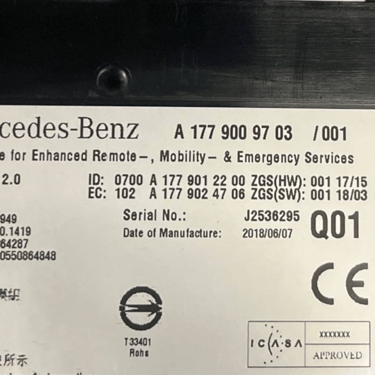 Centralina Bluetooth Mercedes - Benz Classe A W177 (2018 -) cod: A1779009703