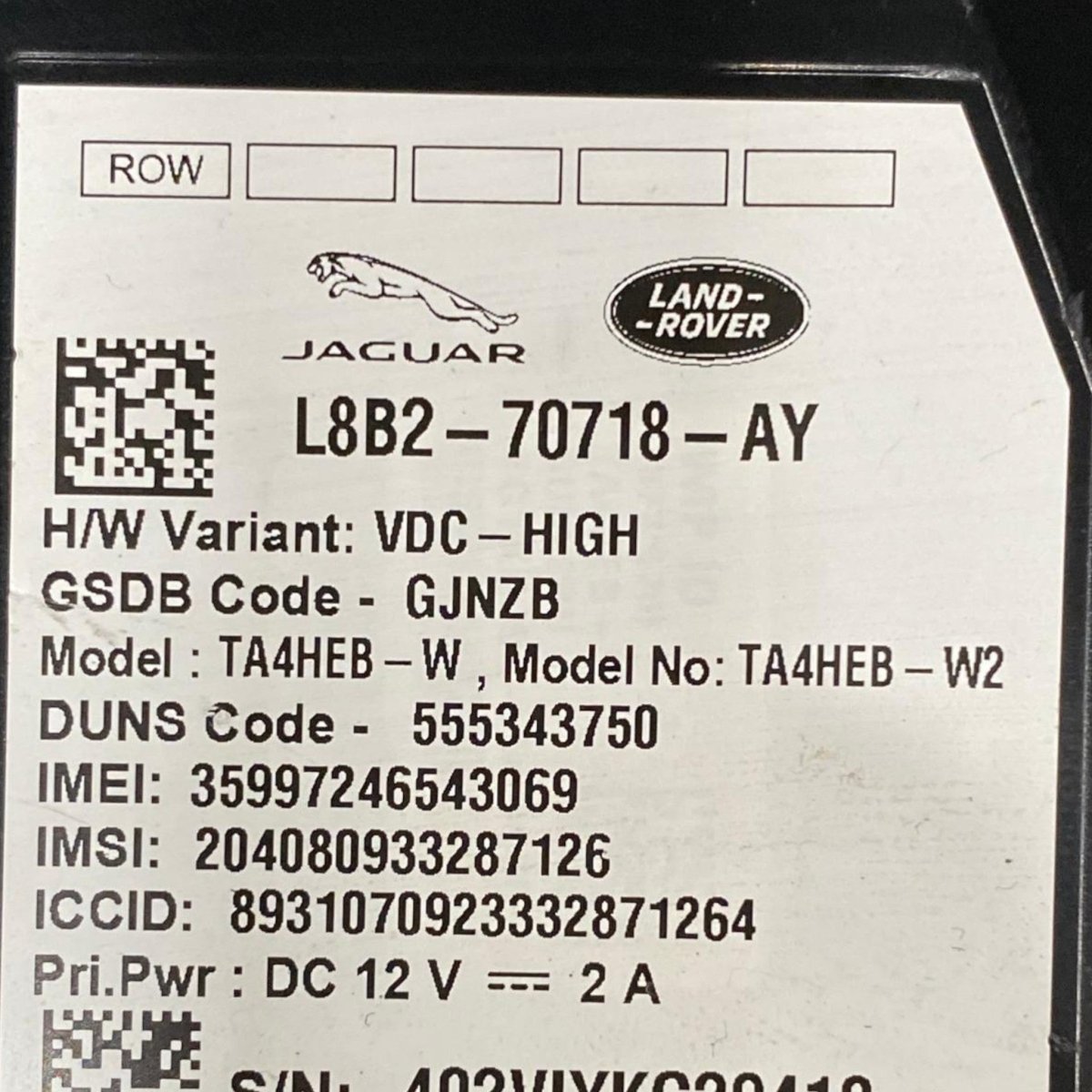 Centralina bluetooth Range Rover Vogue L460 (2022-) Cod: L8B2-70718-AY