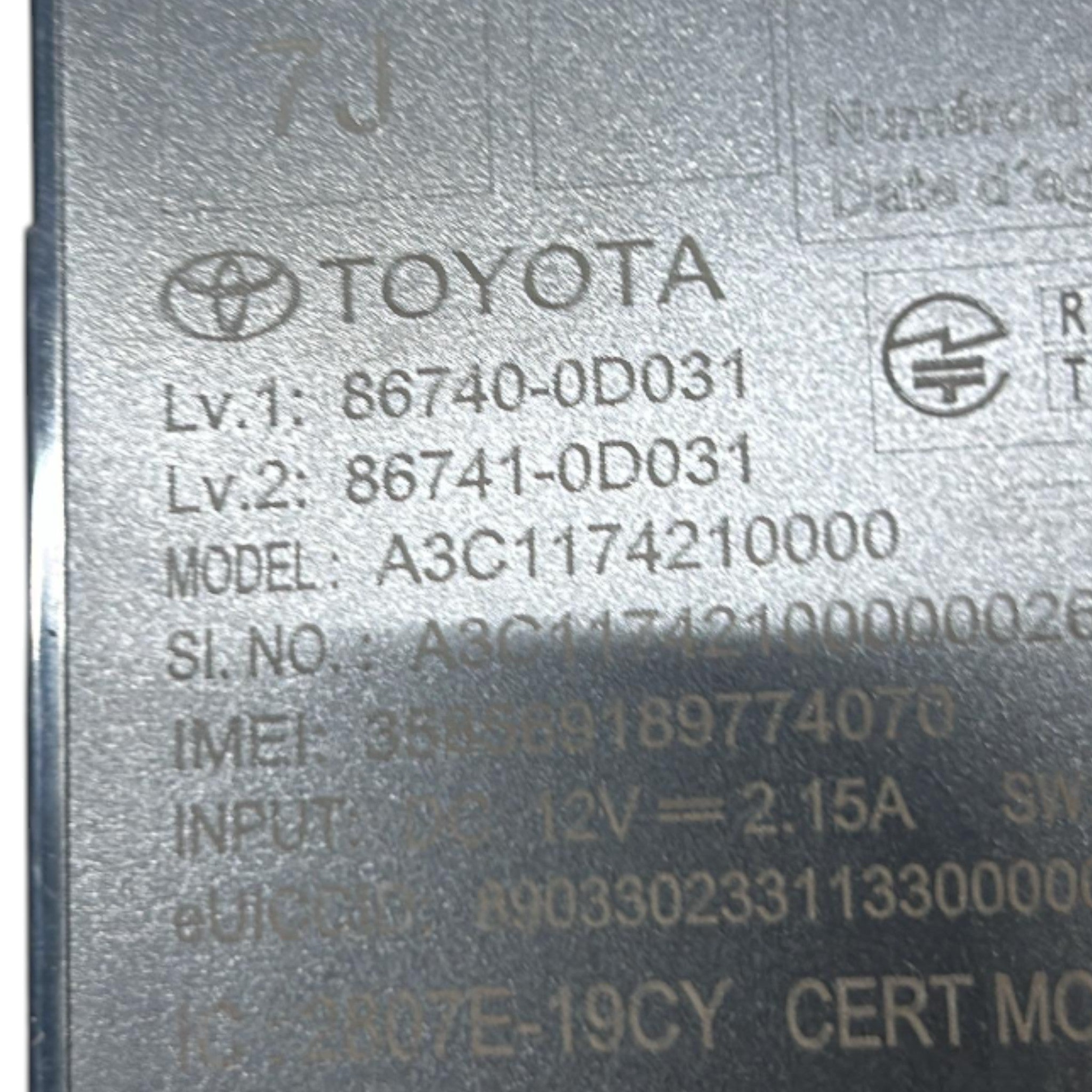 Centralina Bluetooth Toyota Yaris Cross cod.86740-0D031 (2020 > ) cod.86741-0D031