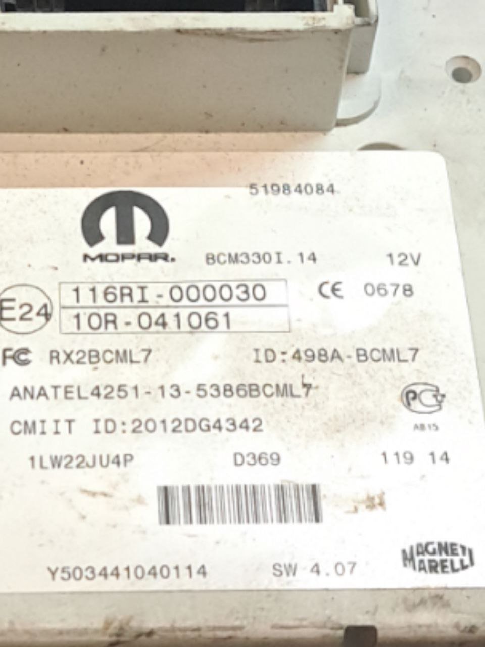Centralina / Body Computer Fiat 500L 1.3 diesel (2014>) COD:51984084 - BIBA-RICAMBI