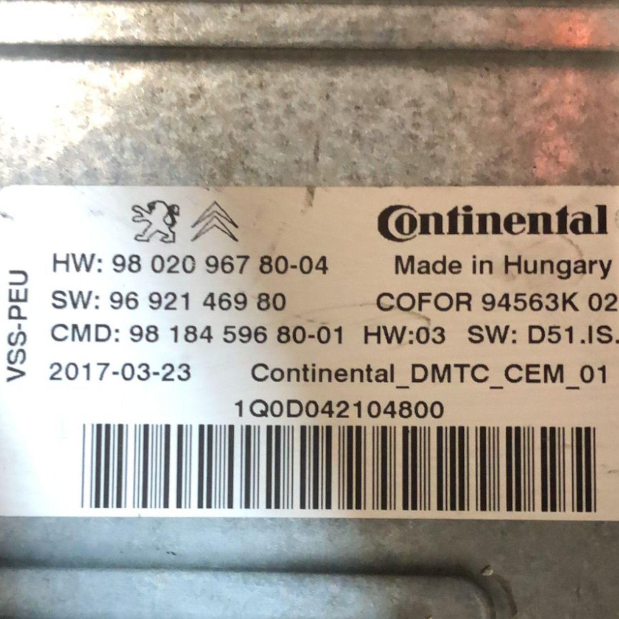 Centralina + Condensatore Start E Stop Peugeot 308 (2021 >) cod:9802096780-04