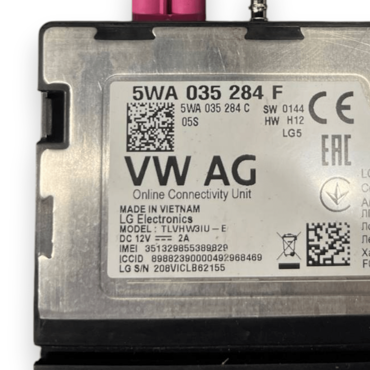 Centralina Controllo Telefono Volkswagen Golf VII (2012 al 2018) cod: 5WA035284F