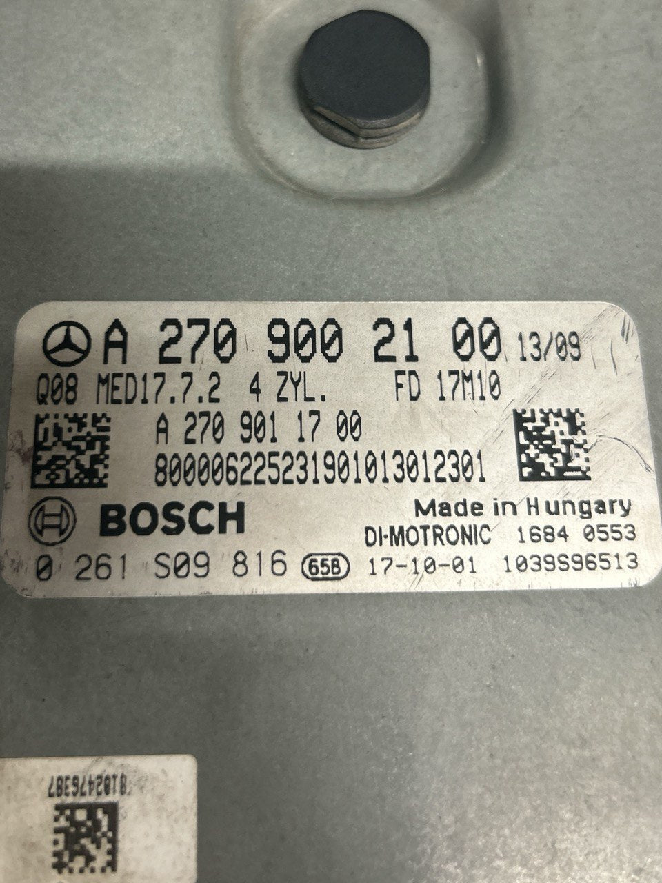 Centralina ECU Motore Mercedes Benz Classe A (W176) 2.0 Benzina (2012 > 2018) cod.A2709002100
