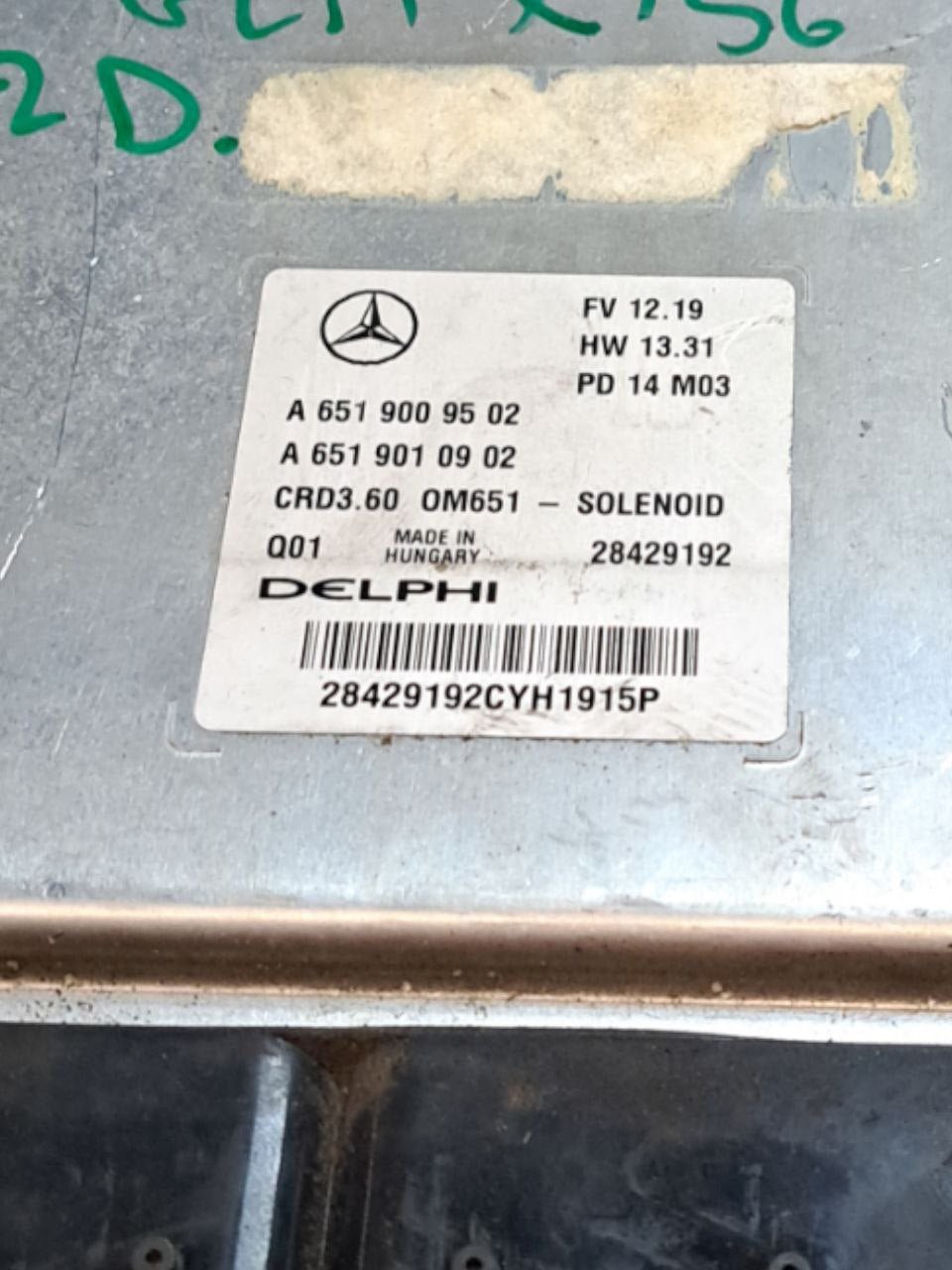 Centralina ECU Motore Mercedes-Benz GLA X156 2.2 diesel (2016) COD:A6519009502