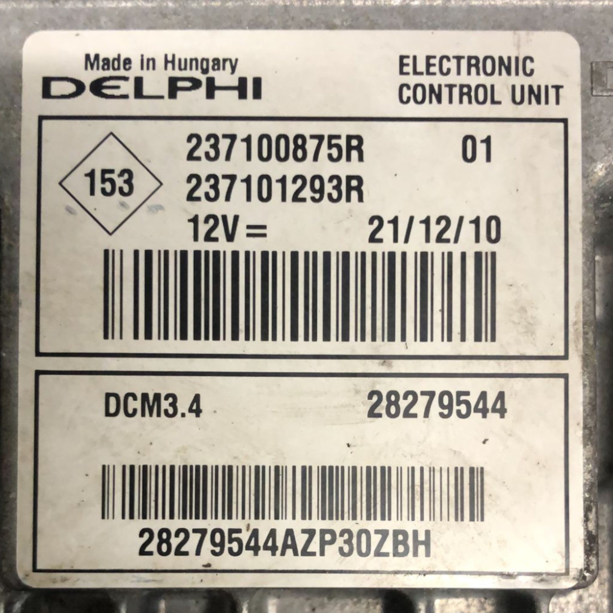 Centralina Ecu Motore Renault Clio III 1.5 Diesel (2005 > 2013) cod:237100875R