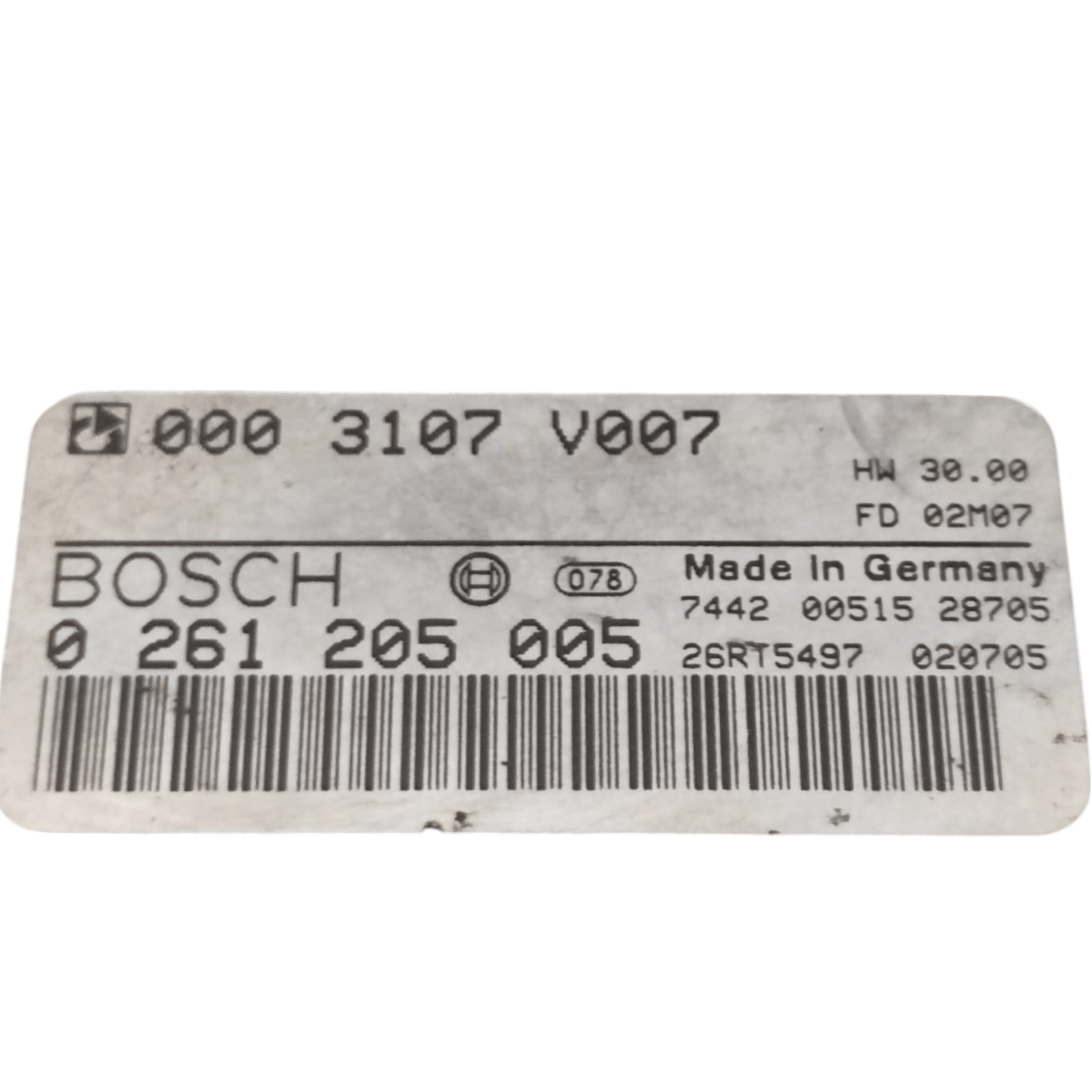 Centralina ecu motore smart fortwo w450 1.0 benzina cod: 0003107v007 (1998-2007)