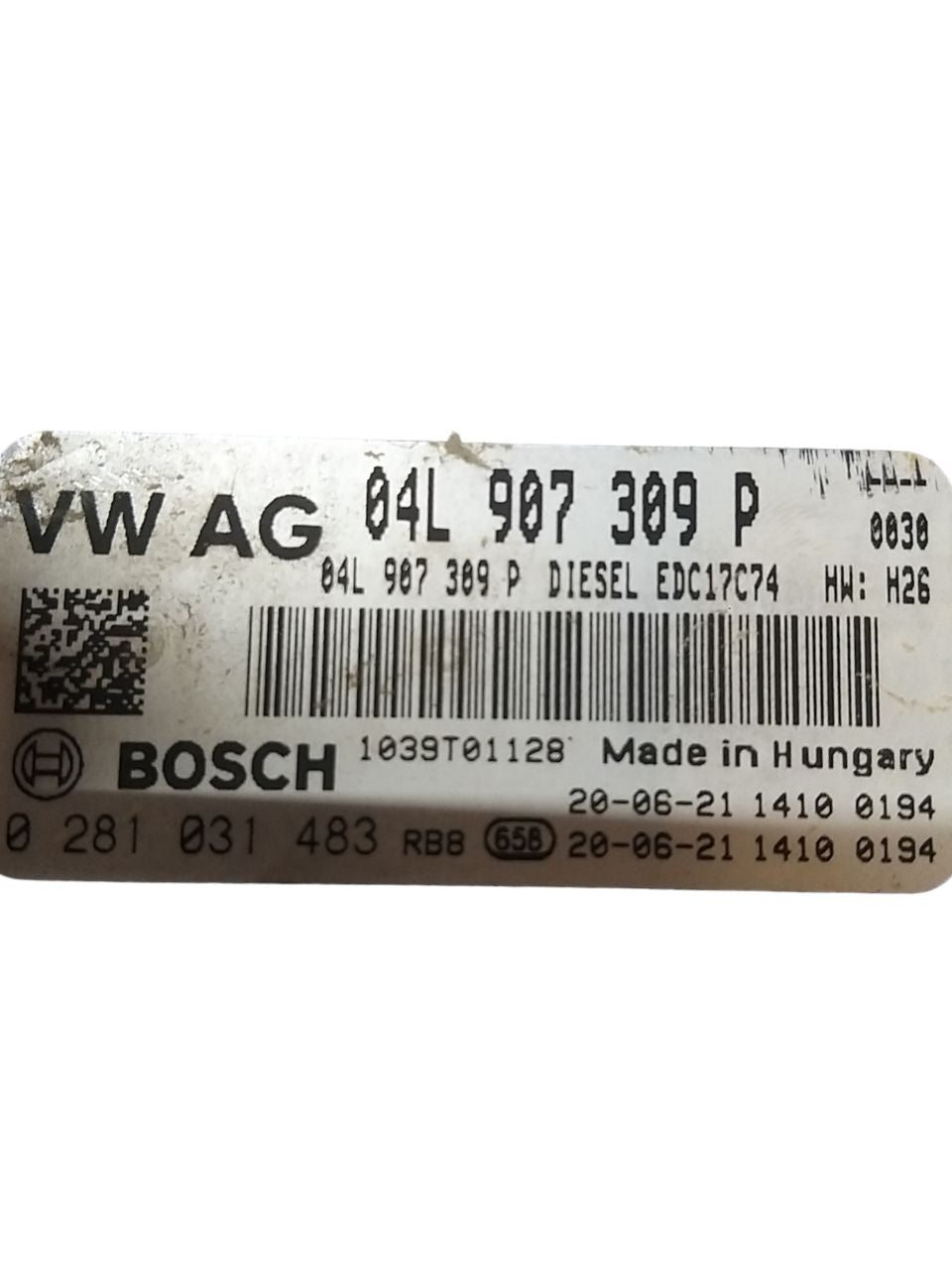 Centralina Ecu Motore Volkswagen Tiguan AD1 / Golf 7 / Touran 2.0 TDI (2016>) COD:04L907309P