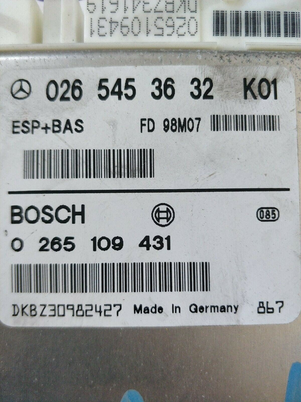 Centralina Esp + Bas Mercedes Classe A W168 Bosch 0265109431 0265453632 K01